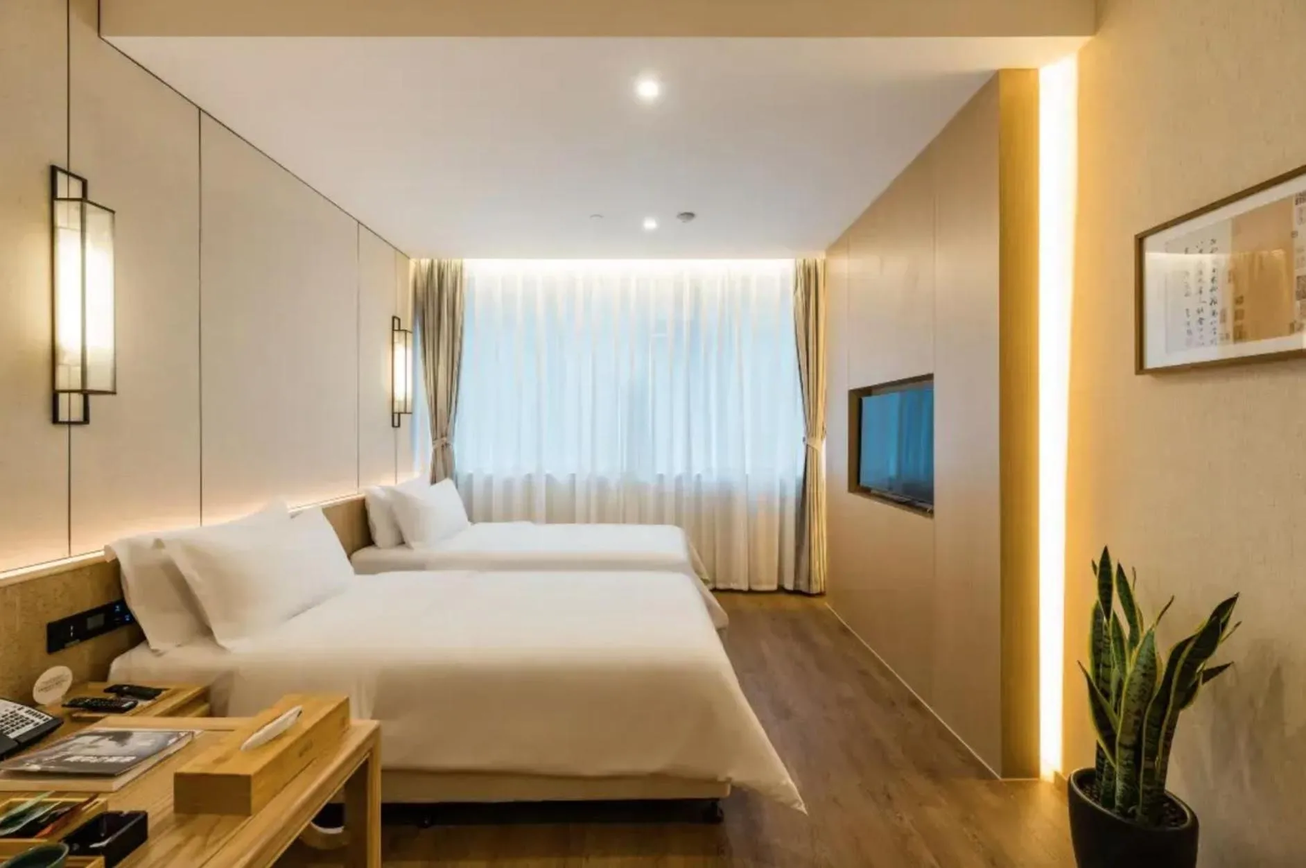 Twin Room with Private Bathroom in The Hidden House, Chengdu Chunxi Road Tianfu Square Branch