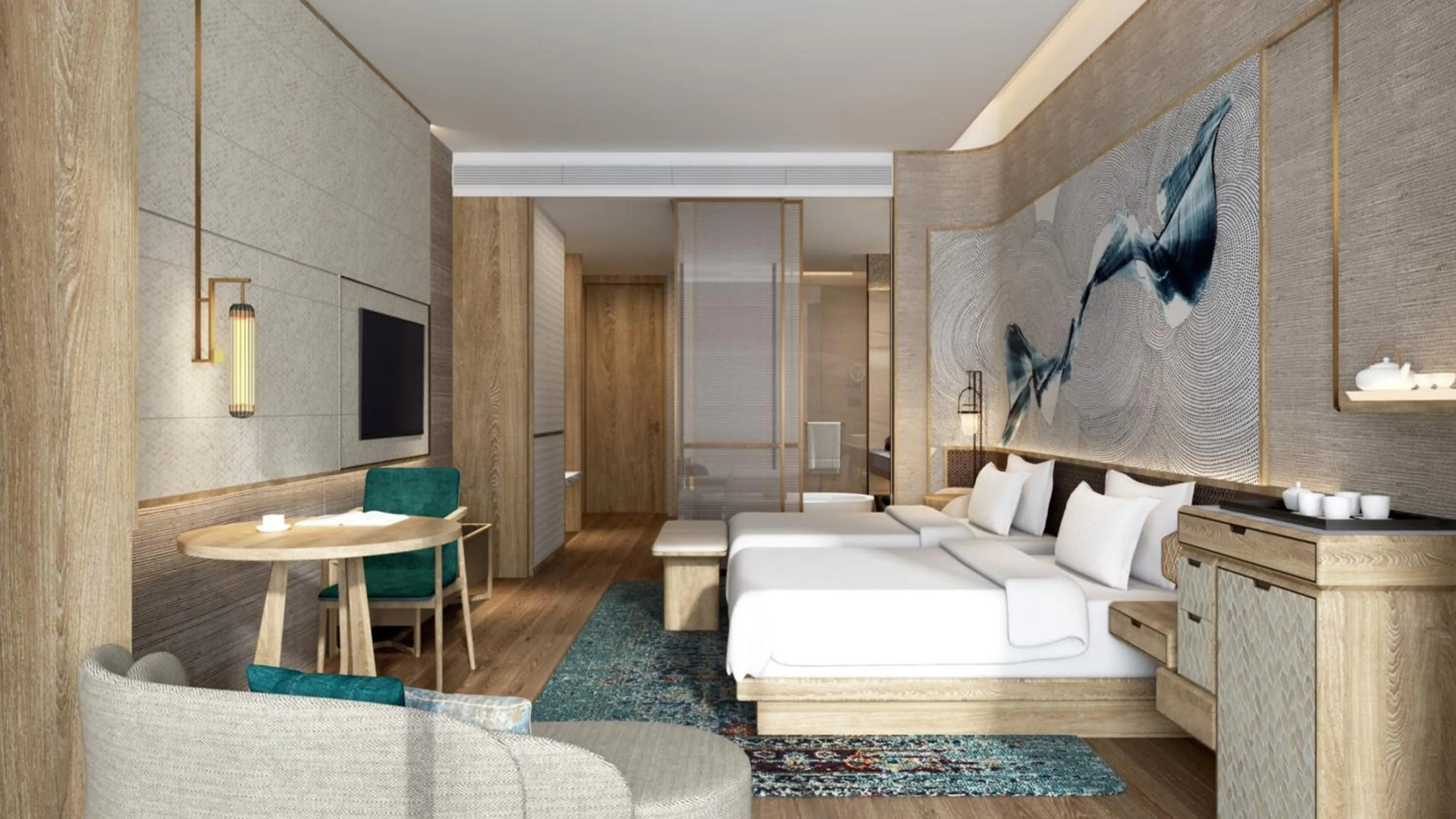 Photo of the whole room, Bed in HUALUXE Beihai Silver Beach Resort by IHG