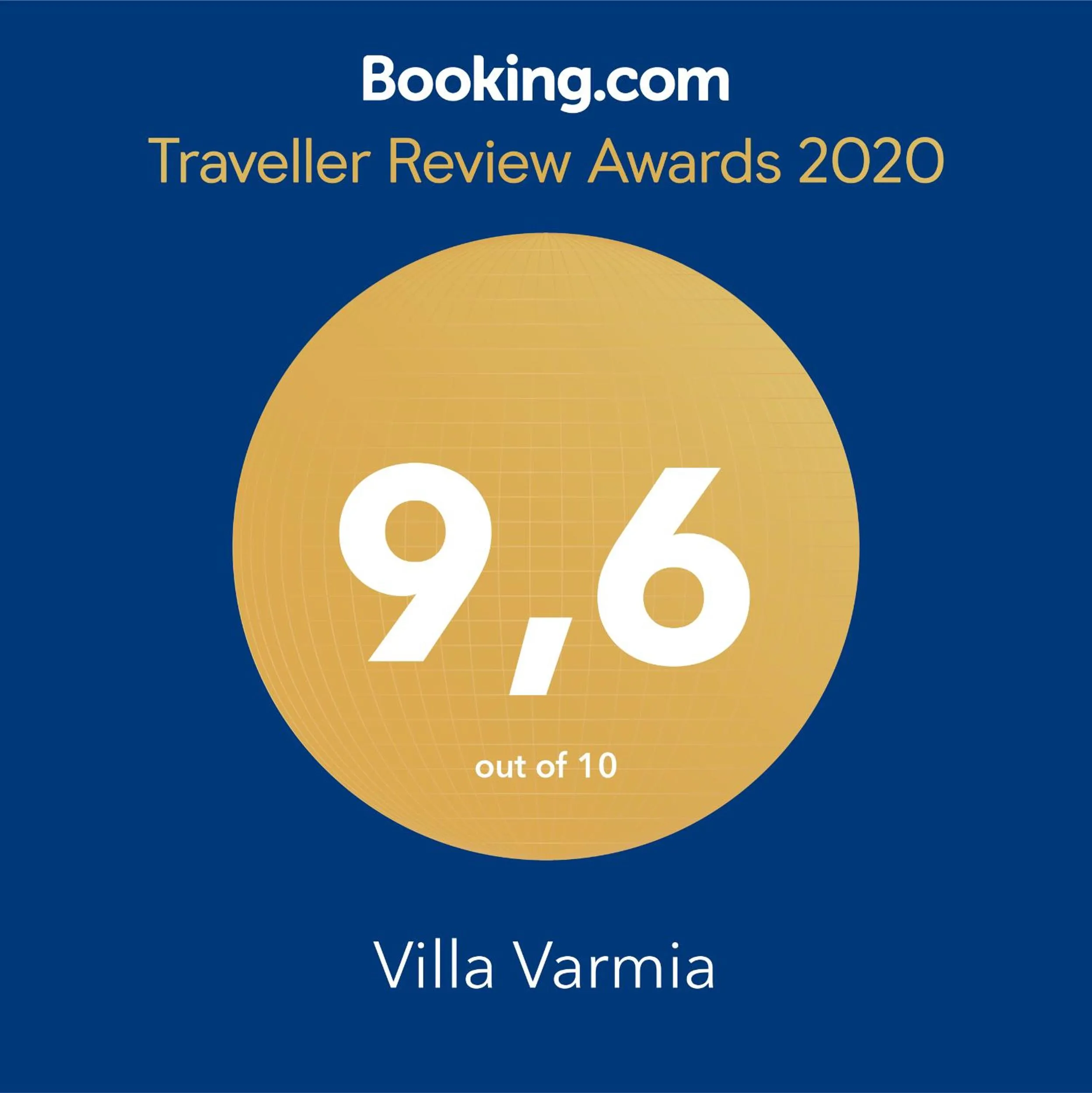 Certificate/Award in B&B Villa Varmia