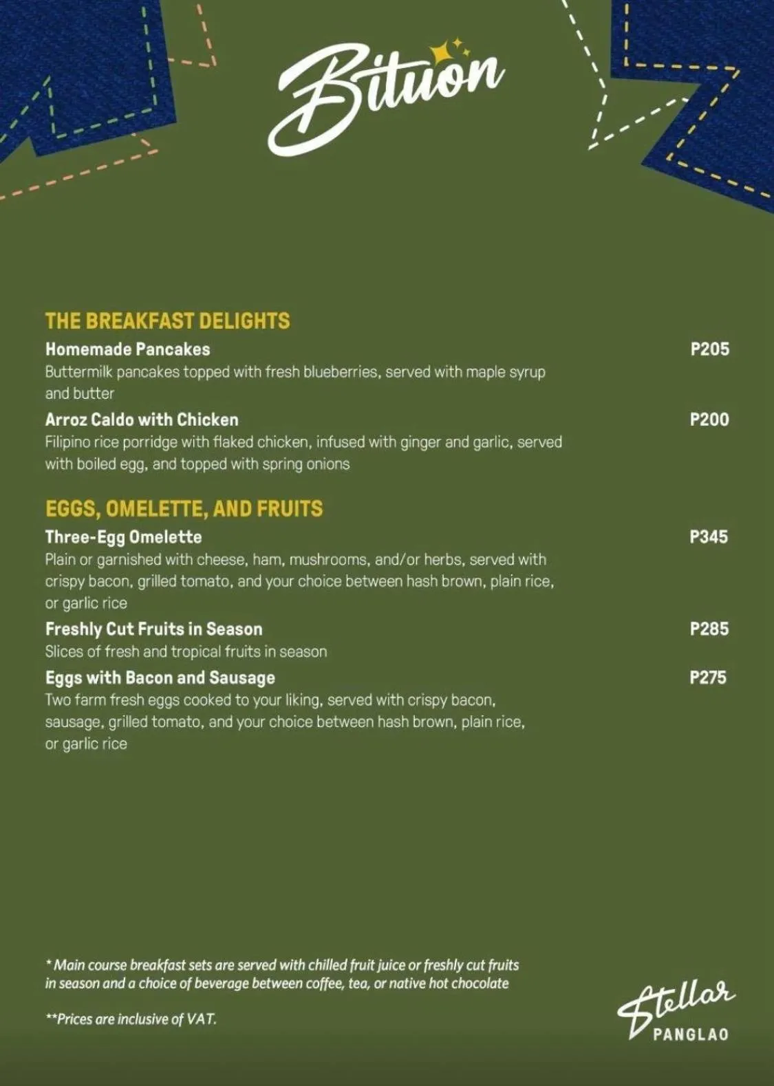 Restaurant/places to eat in Stellar Panglao