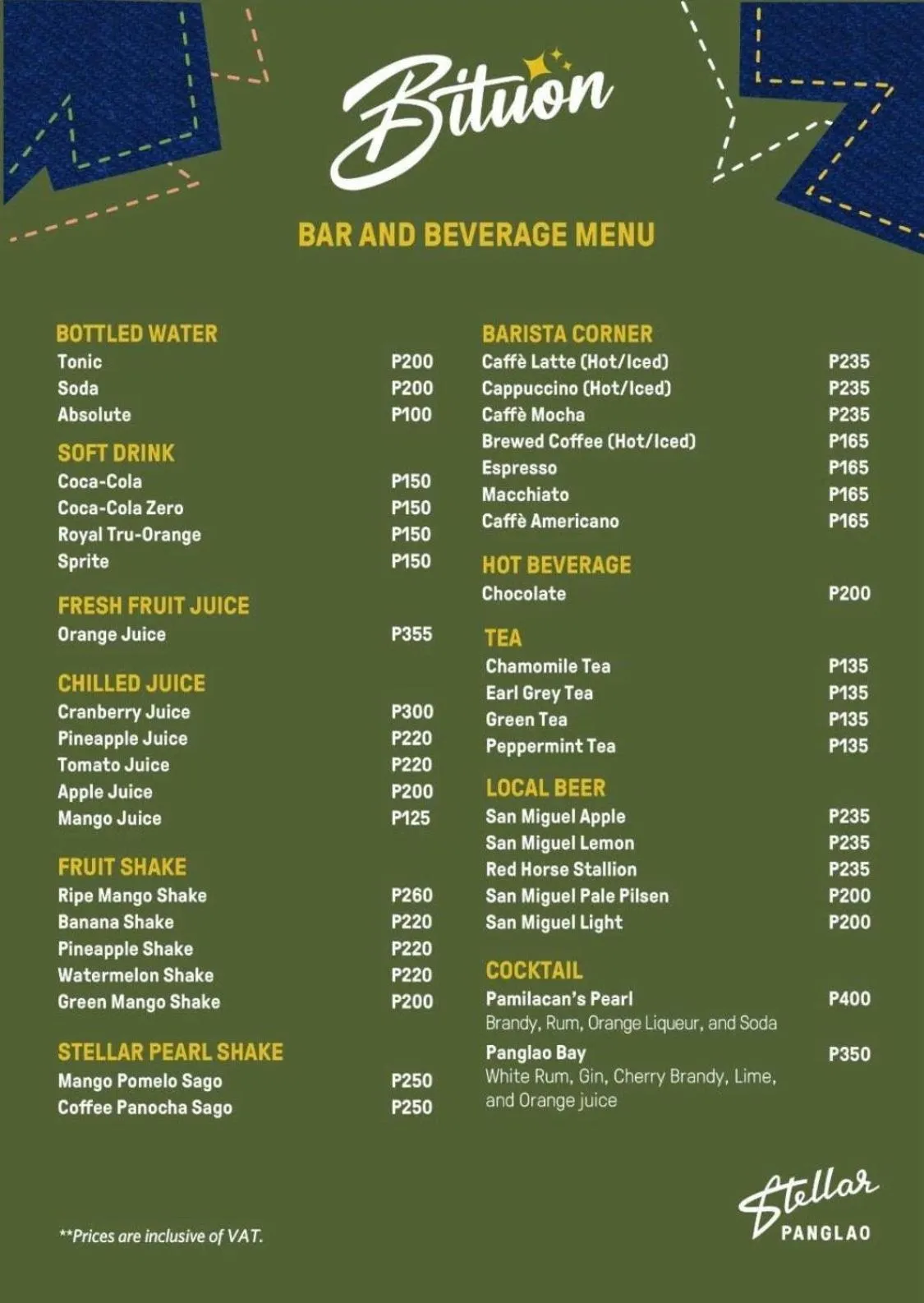 Restaurant/places to eat in Stellar Panglao