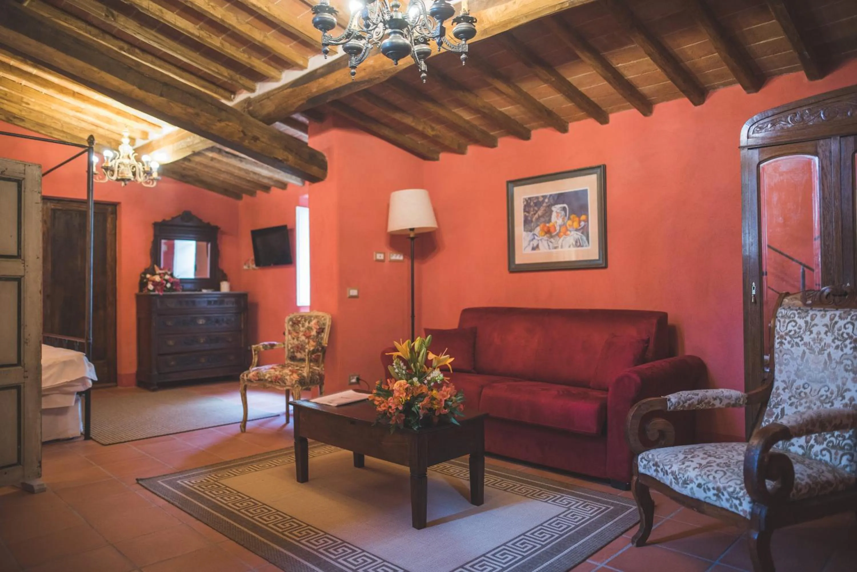 Living room in Borgo Laticastelli