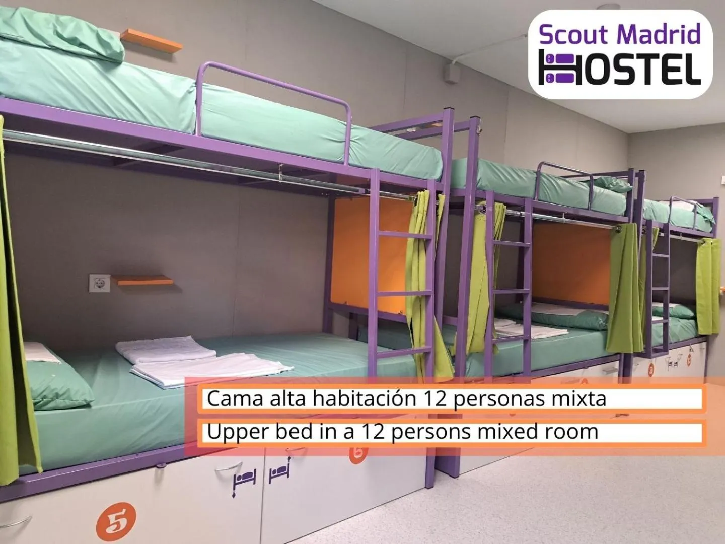 Bedroom, Bed in Scout Madrid Hostel