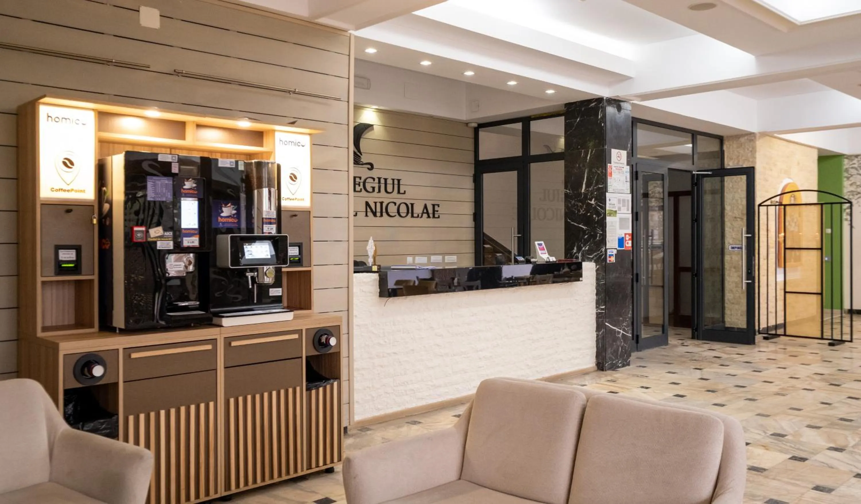 Lobby or reception in Casa de Oaspeți Sfântul Nicolae