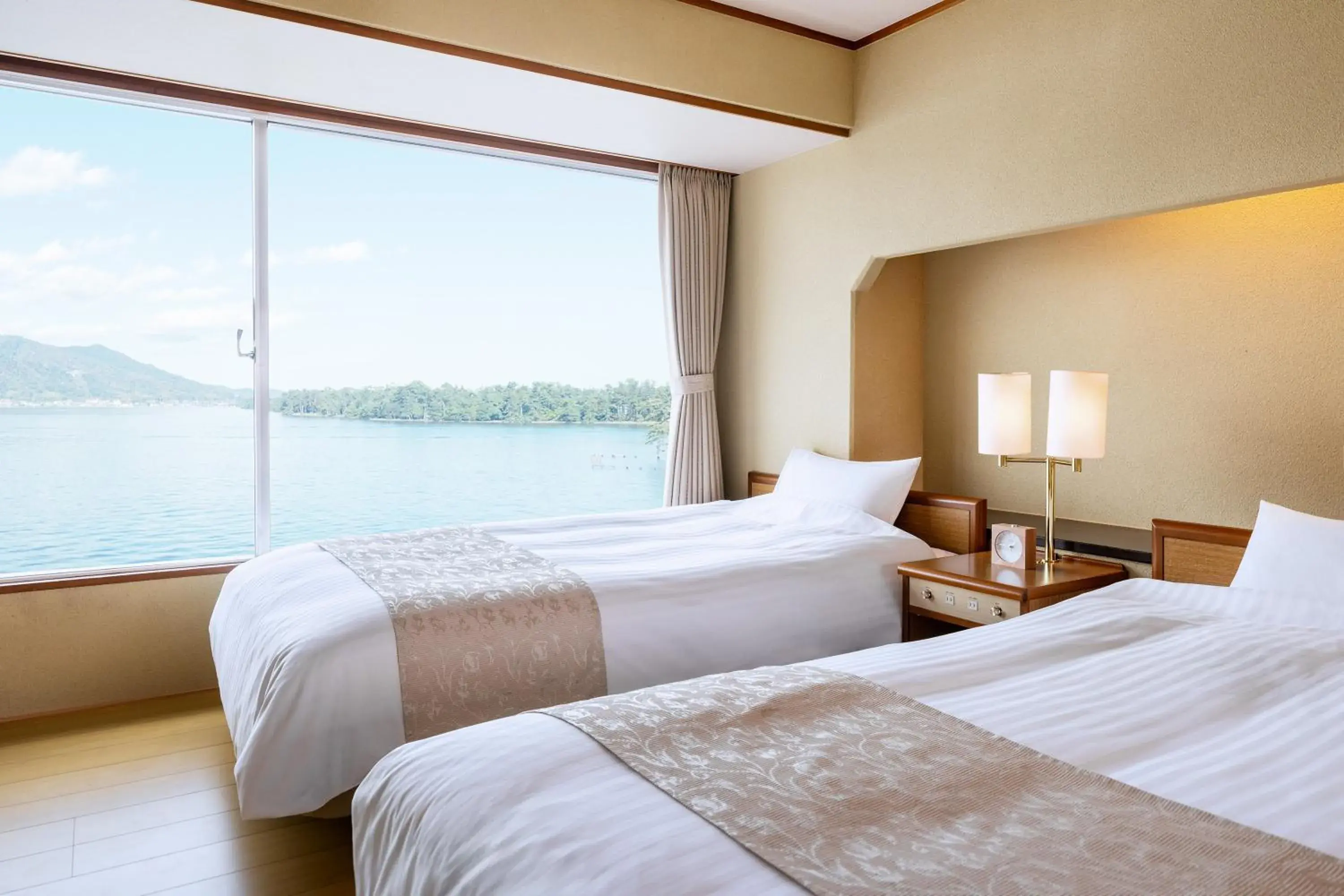 View (from property/room), Bed in Amano Hashidate Hotel View (from property/room), Bed in Amano Hashidate Hotel