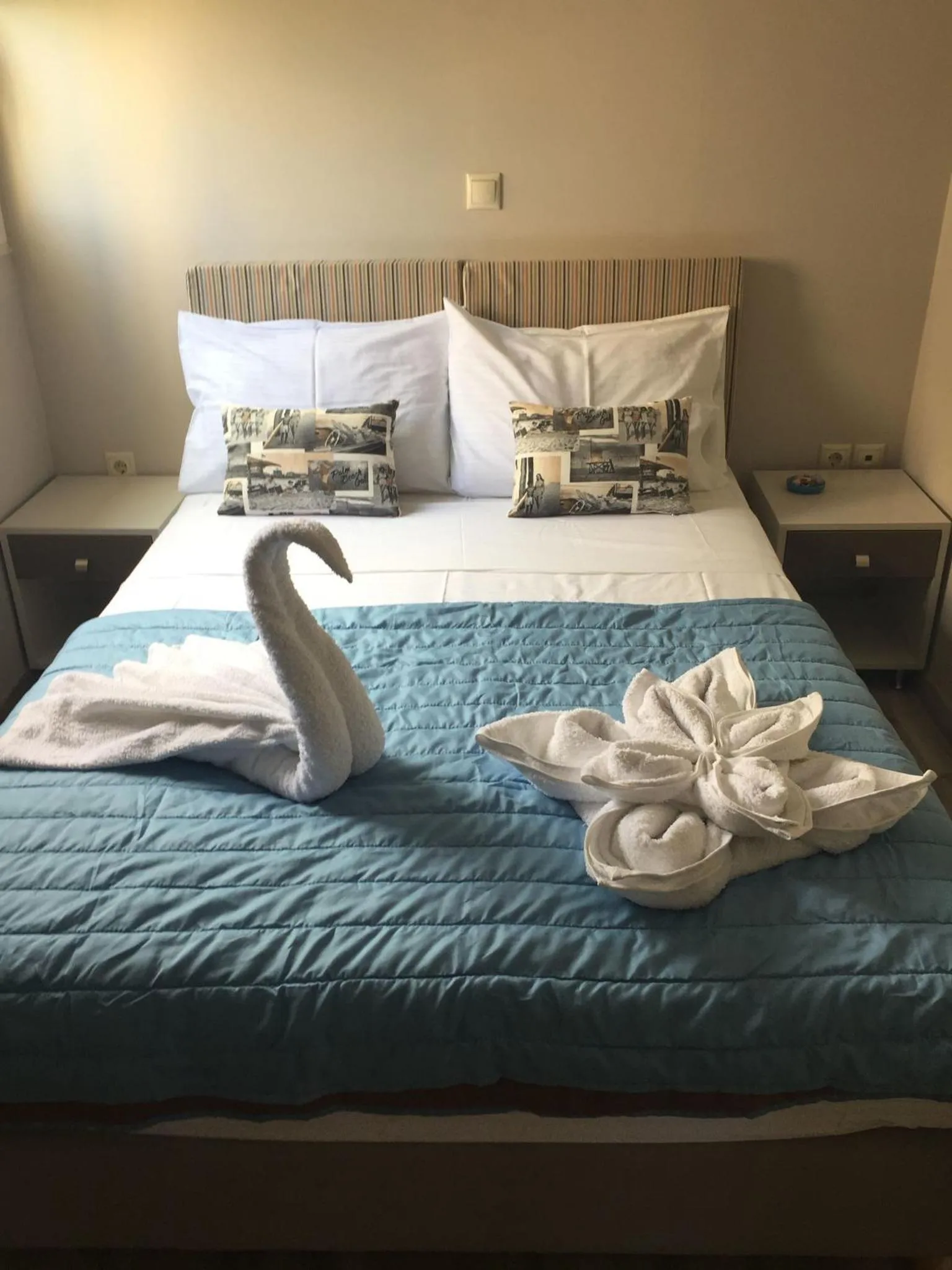 Bed in Pantheon Aparthotel