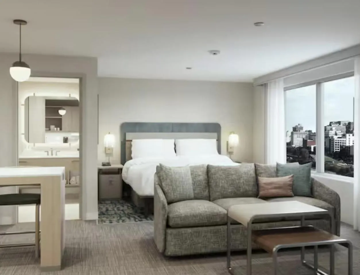 Bed in Homewood Suites By Hilton Wichita Airport