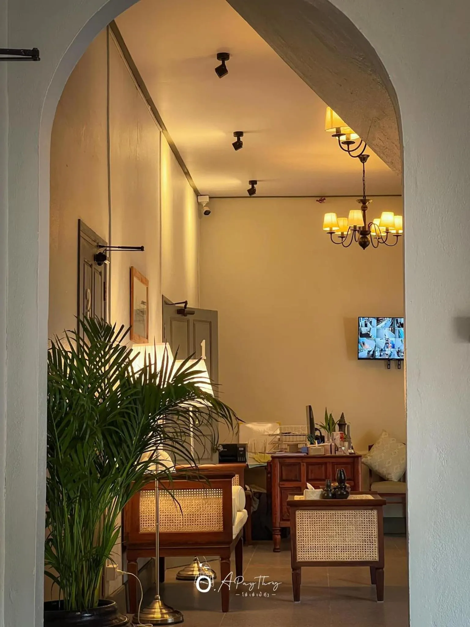 Living room, Bed in SamaiLaos Residence