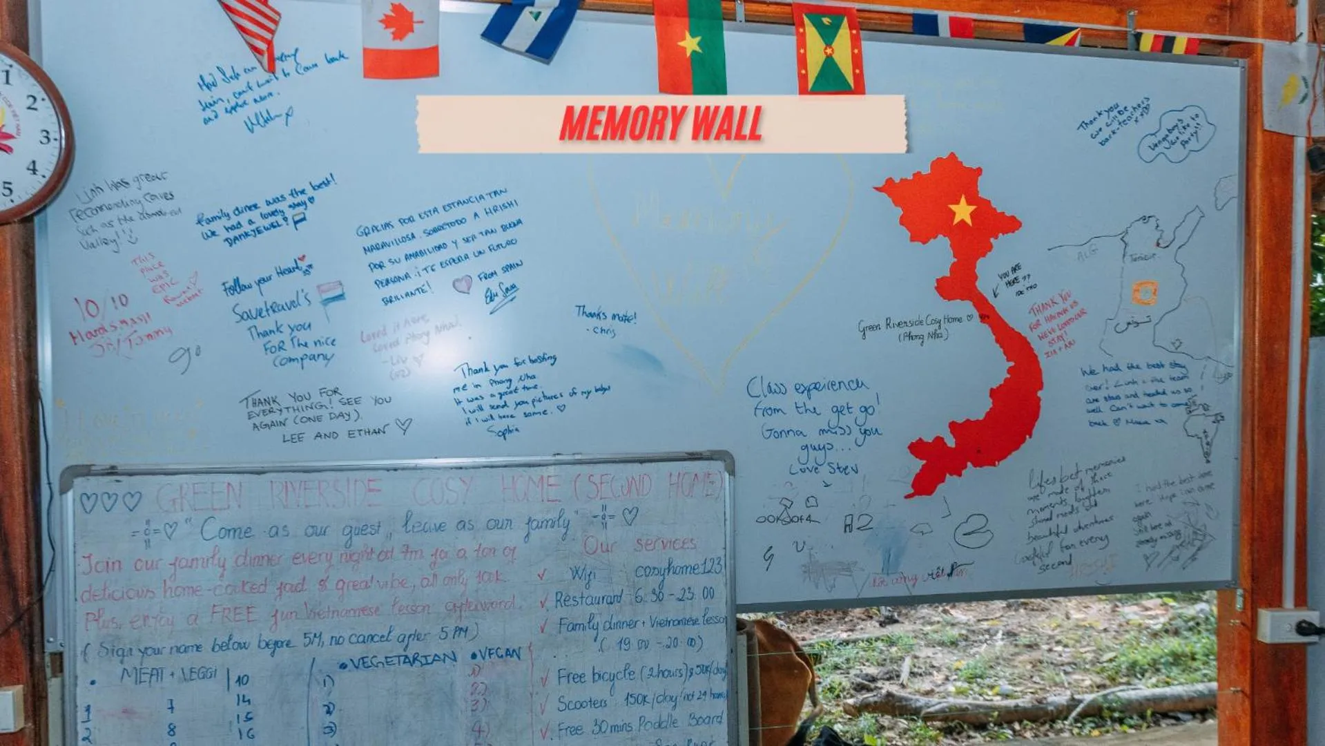 Text overlay in Green Riverside Cosy Home