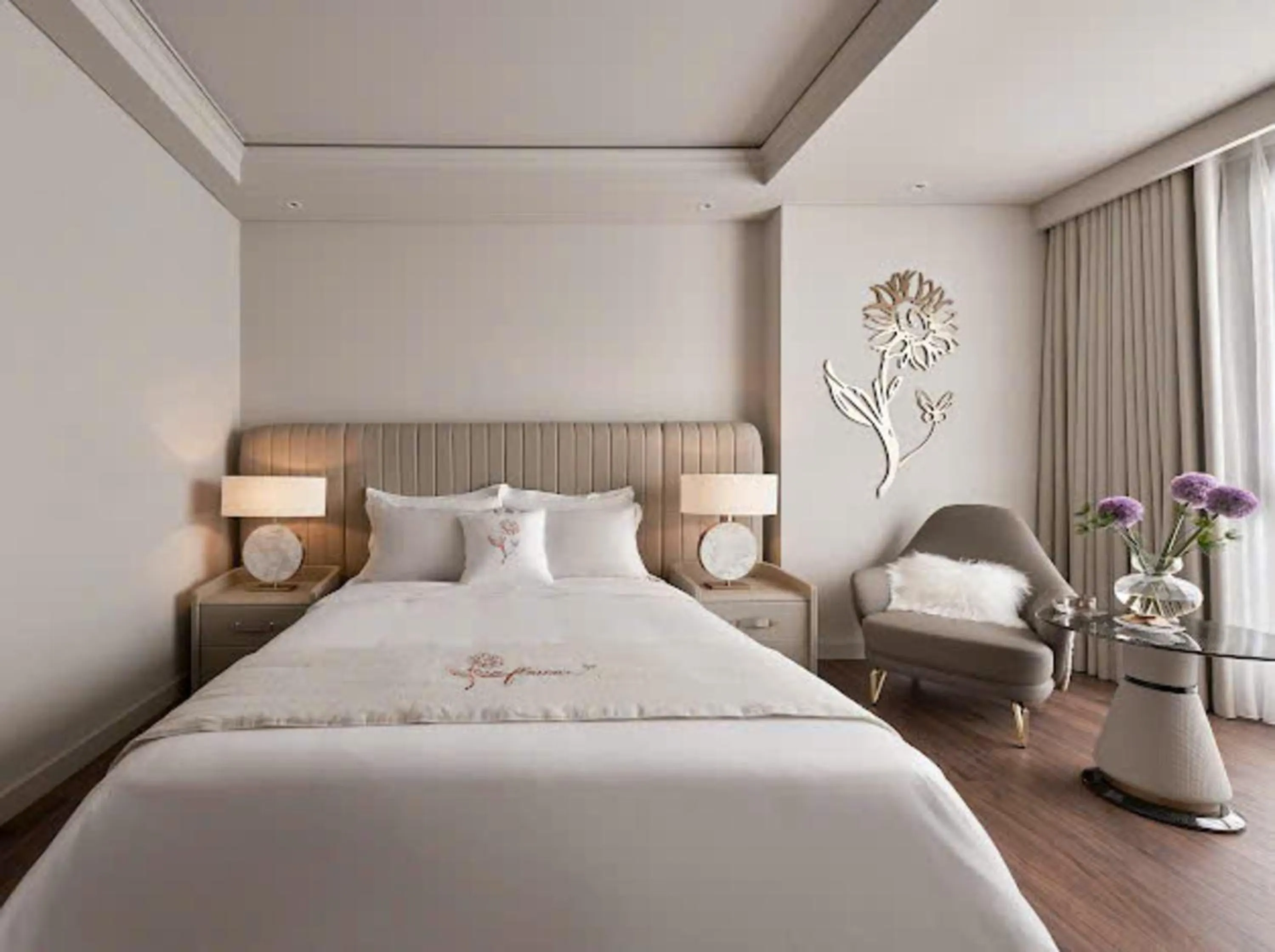 Bed in Sunflower Apartment - Luxury Suite by THC Group