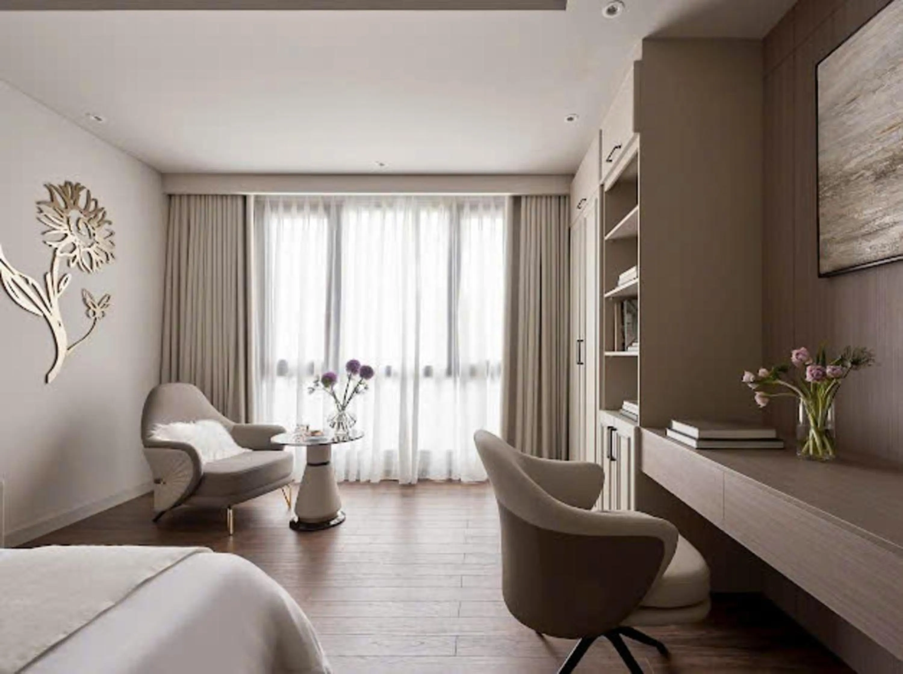 Bedroom, Bed in Sunflower Apartment - Luxury Suite by THC Group