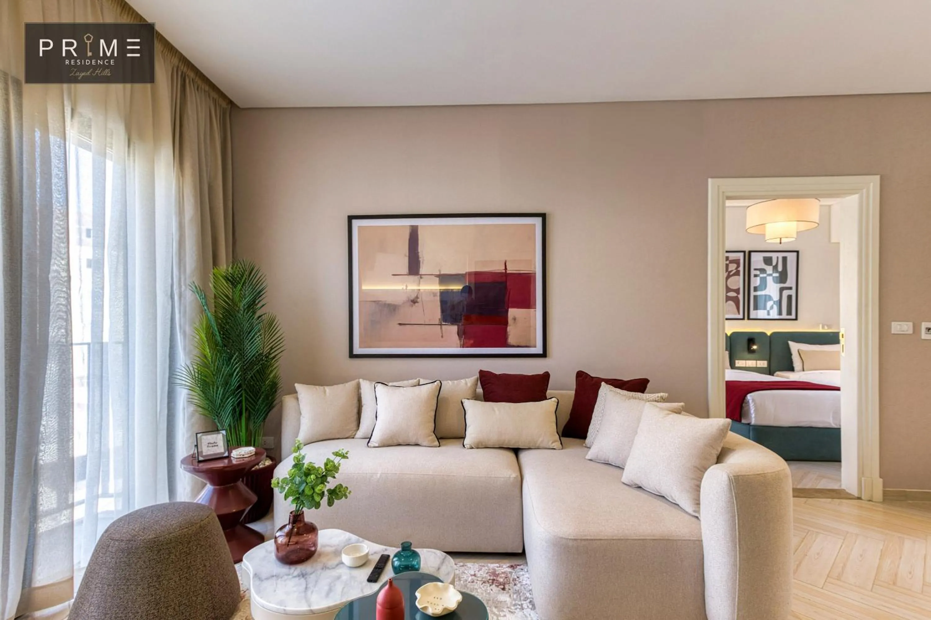Living room in Prime Residence Zayed Hills