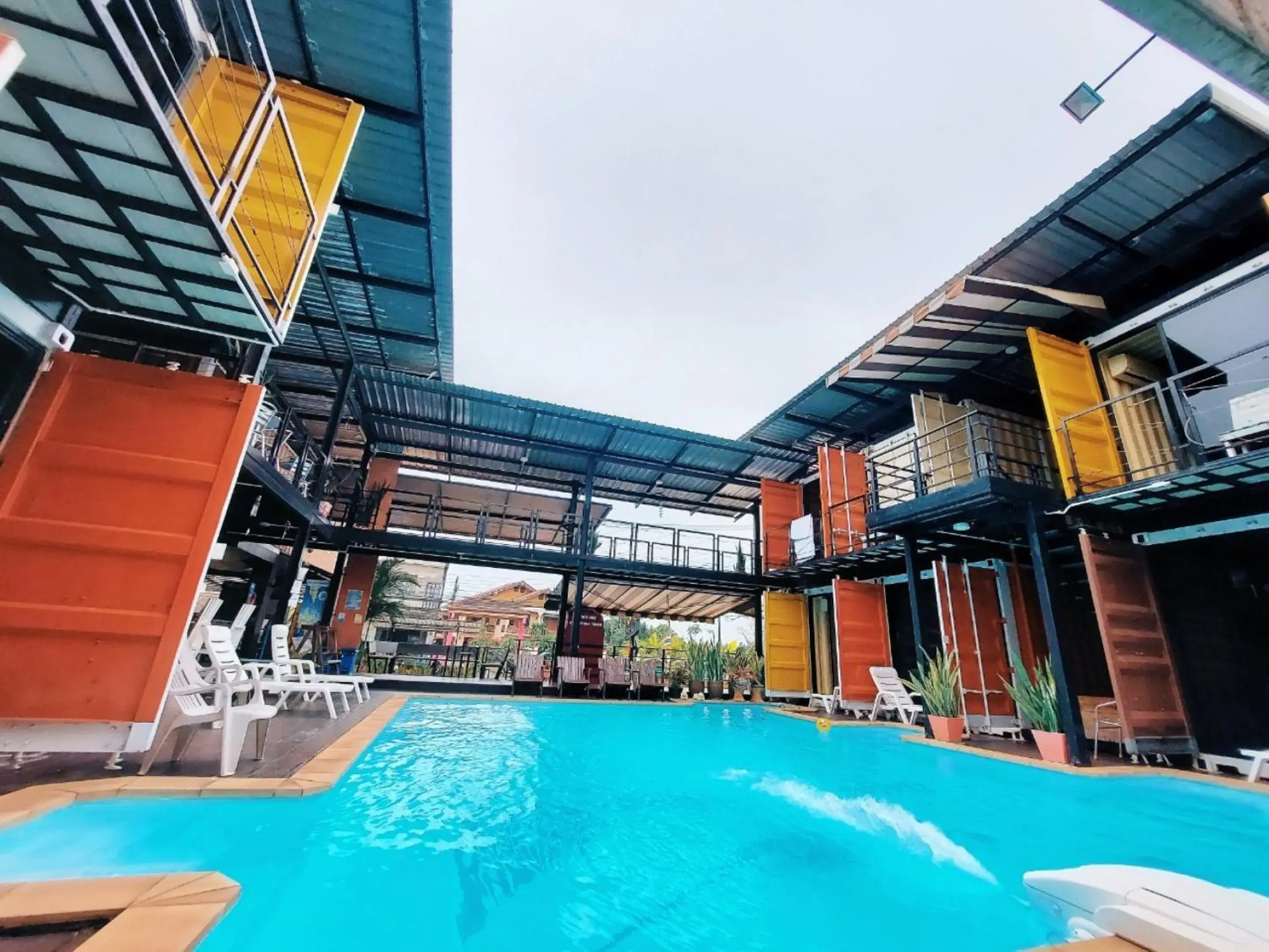 Pool view in Retro Box Hotel Chumphon Pool view in Retro Box Hotel Chumphon