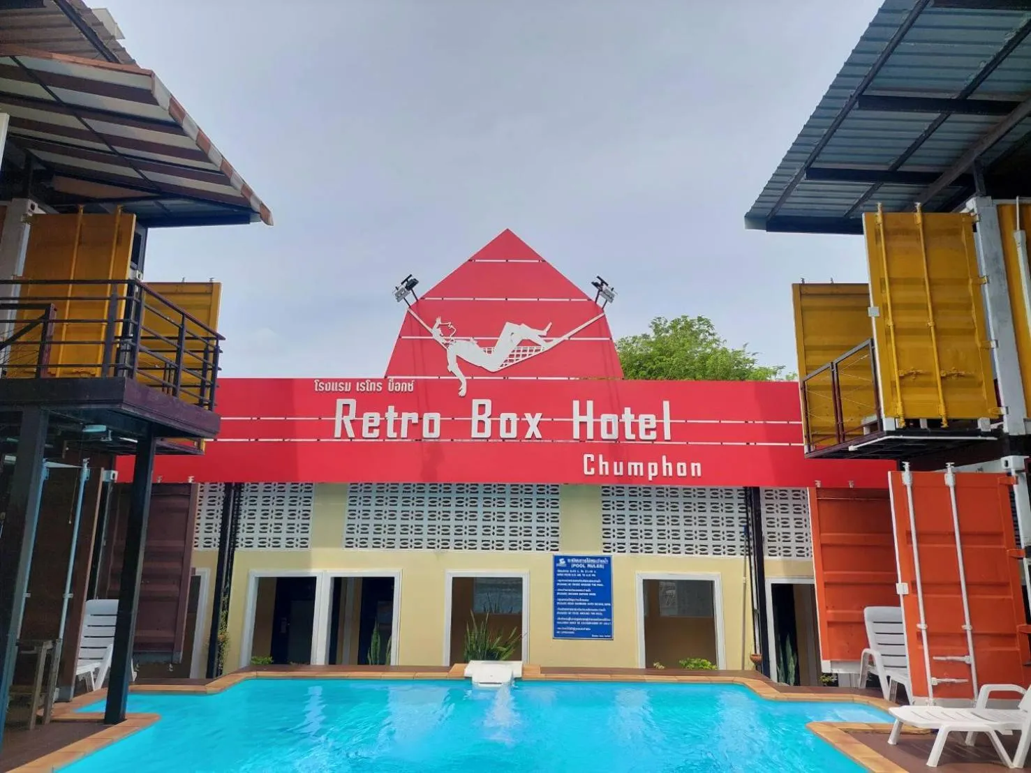 Swimming pool in Retro Box Hotel Chumphon