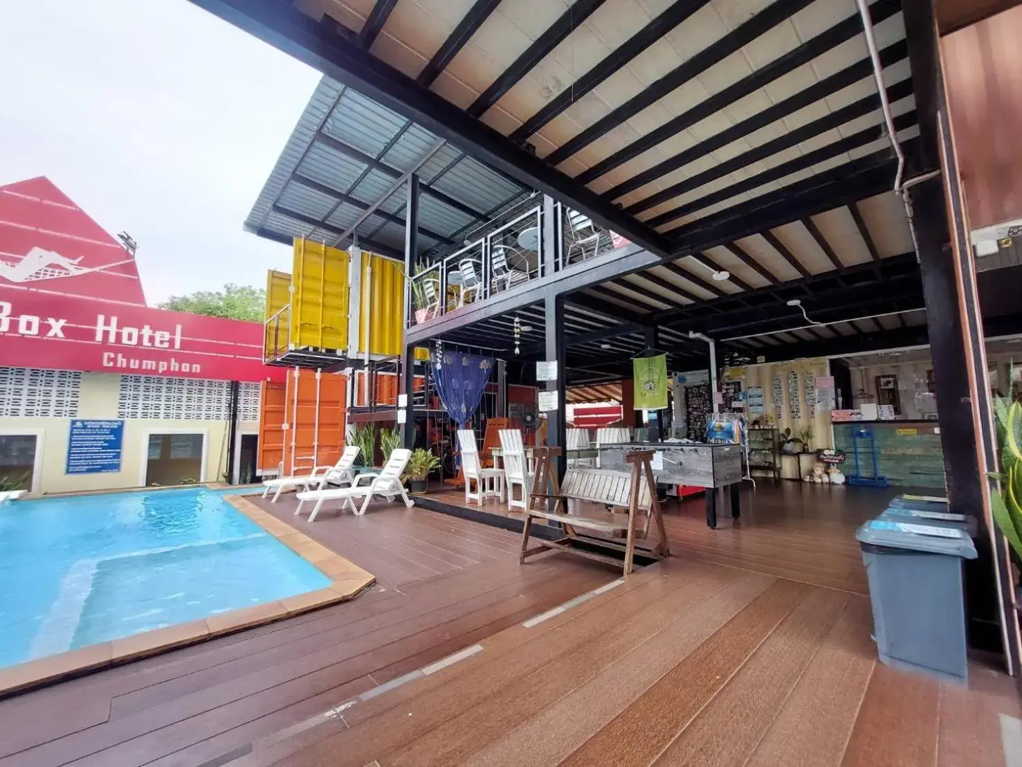 Pool view in Retro Box Hotel Chumphon Pool view in Retro Box Hotel Chumphon