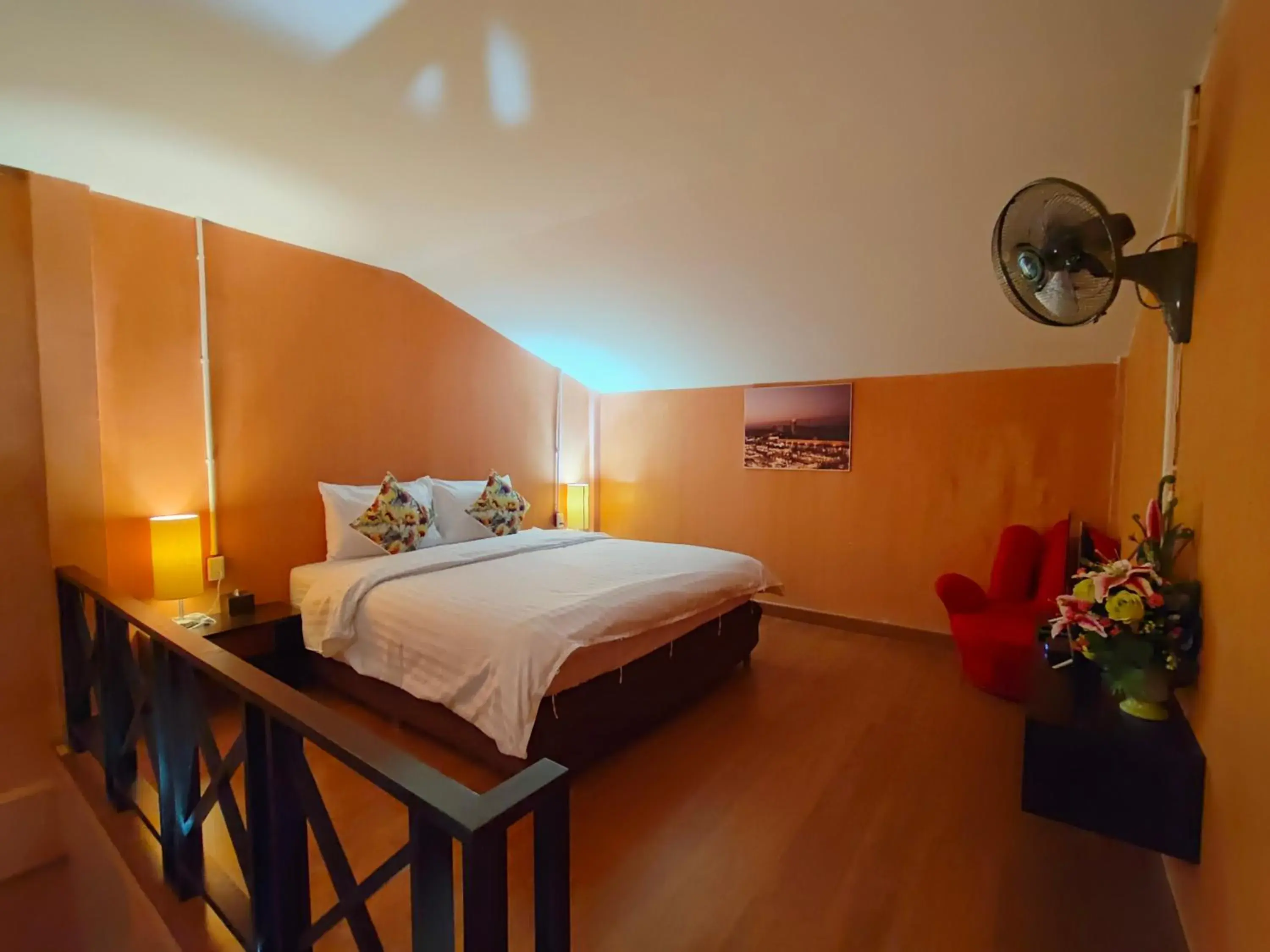 Bed in Retro Box Hotel Chumphon Bed in Retro Box Hotel Chumphon