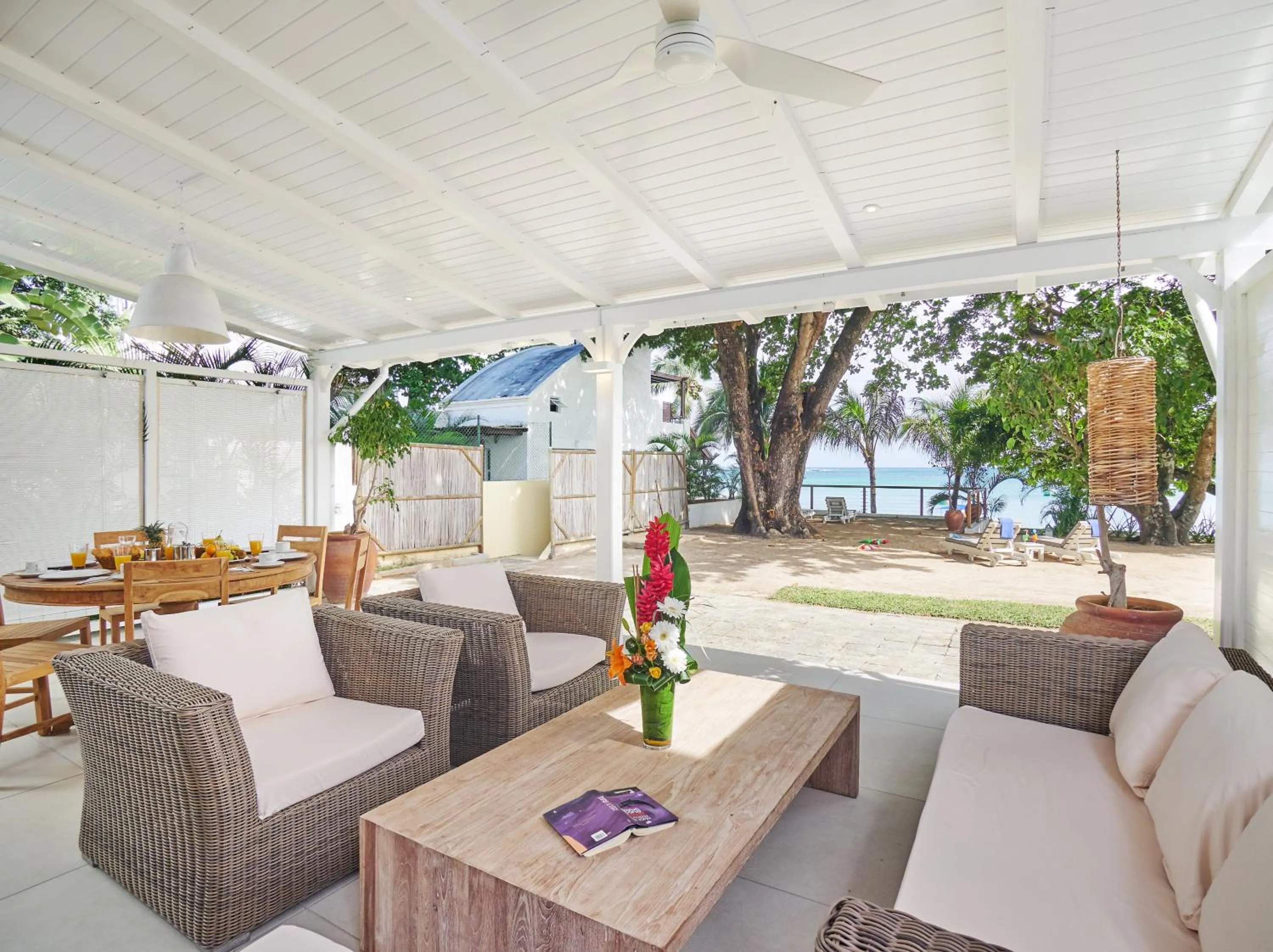Seating area in Le Beachclub