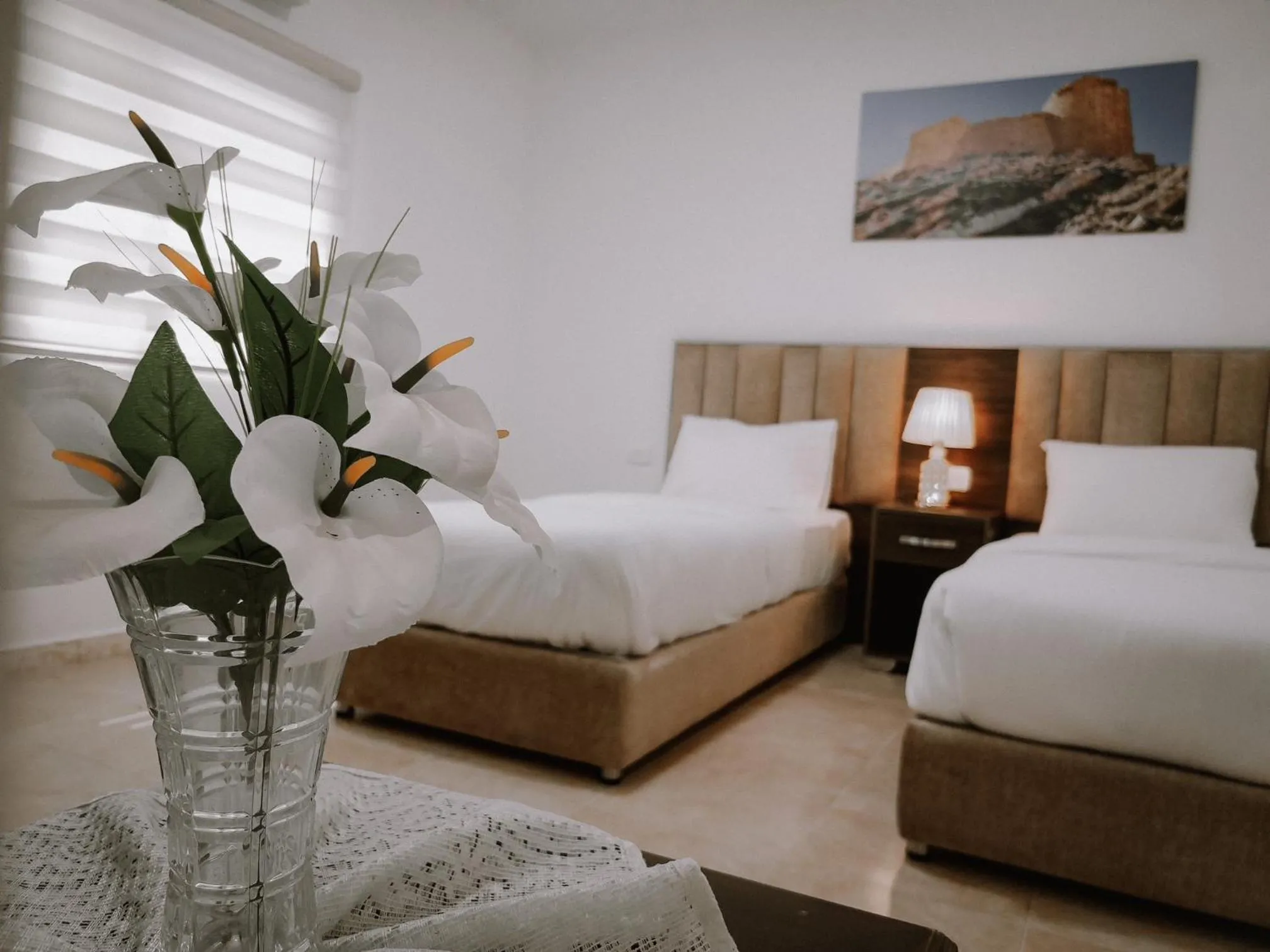Bed in Petra Jewel Hotel