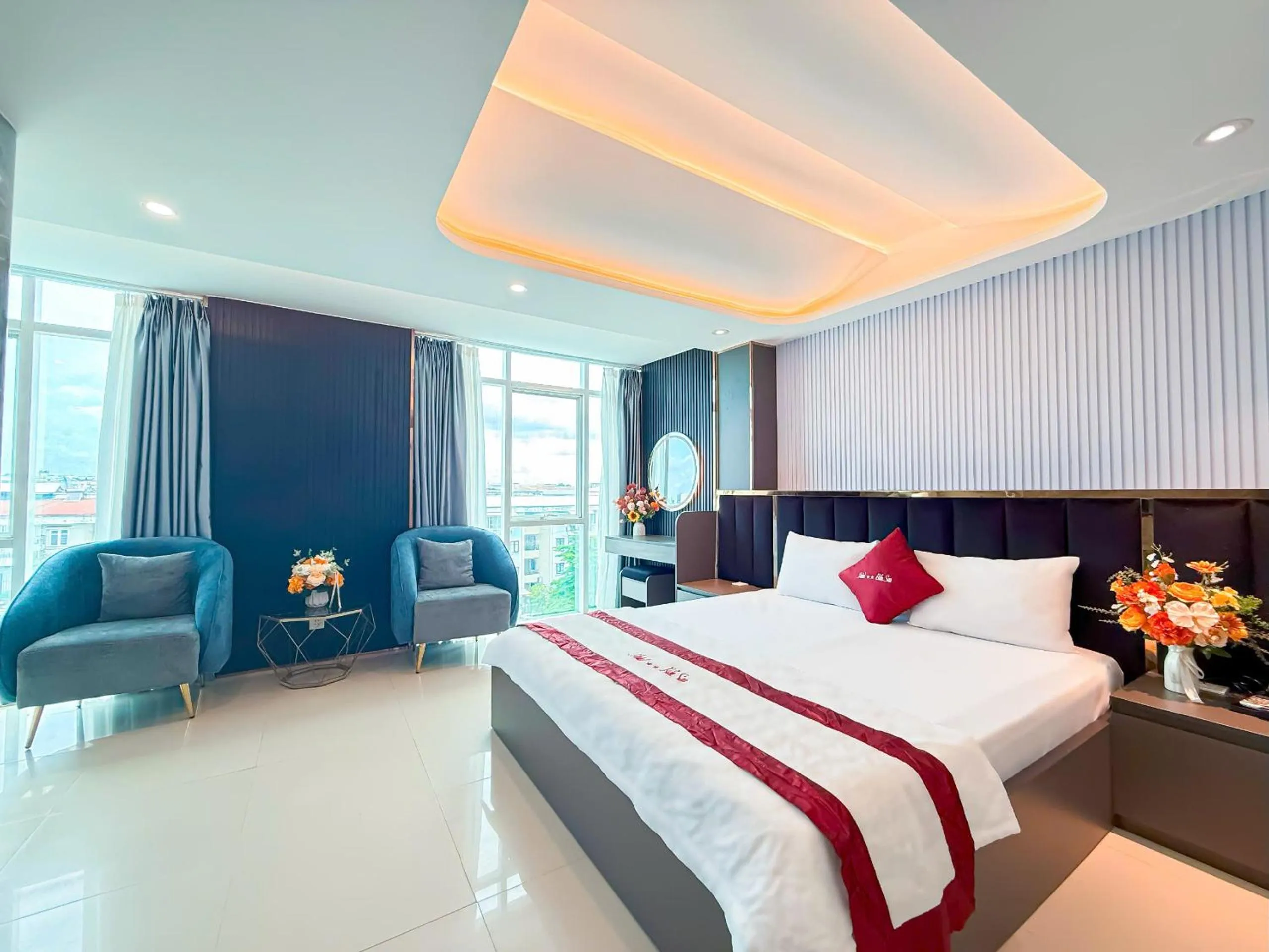 Bed in Bien Sao Hotel Duong Quang Ham