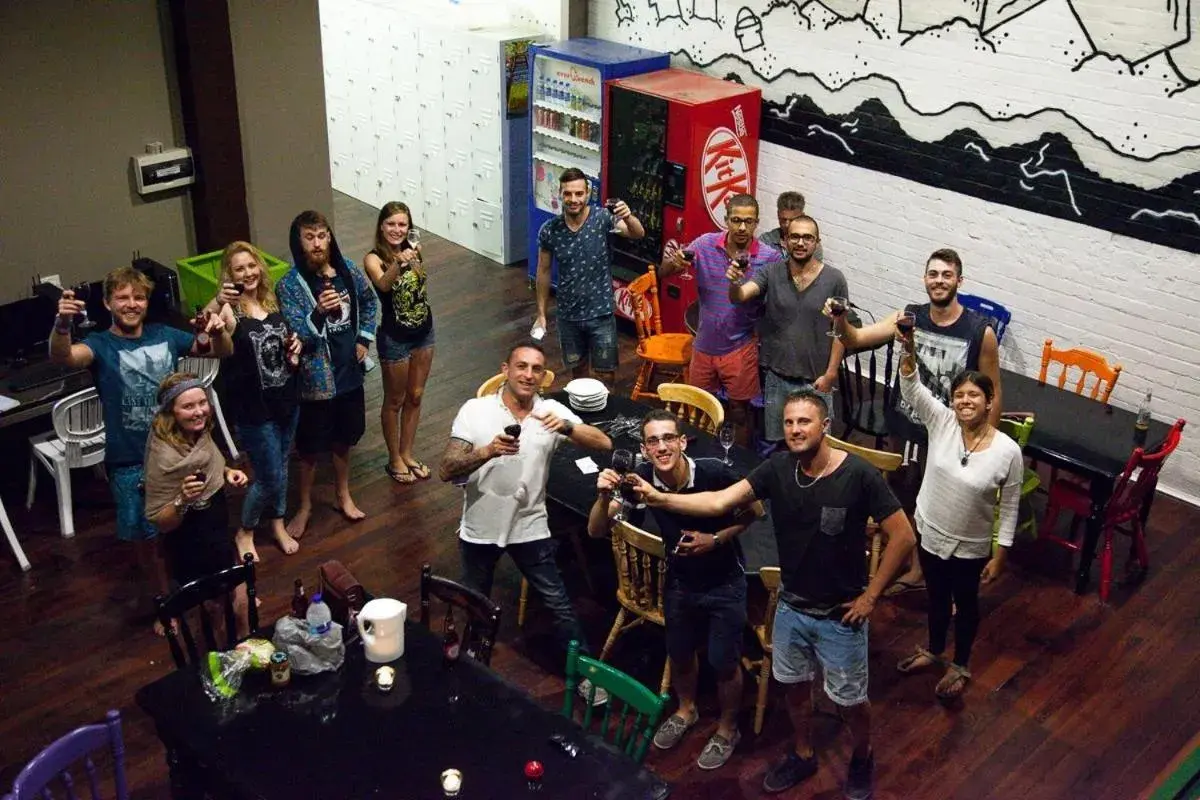 group of guests, Guests in Fremantle Hostel