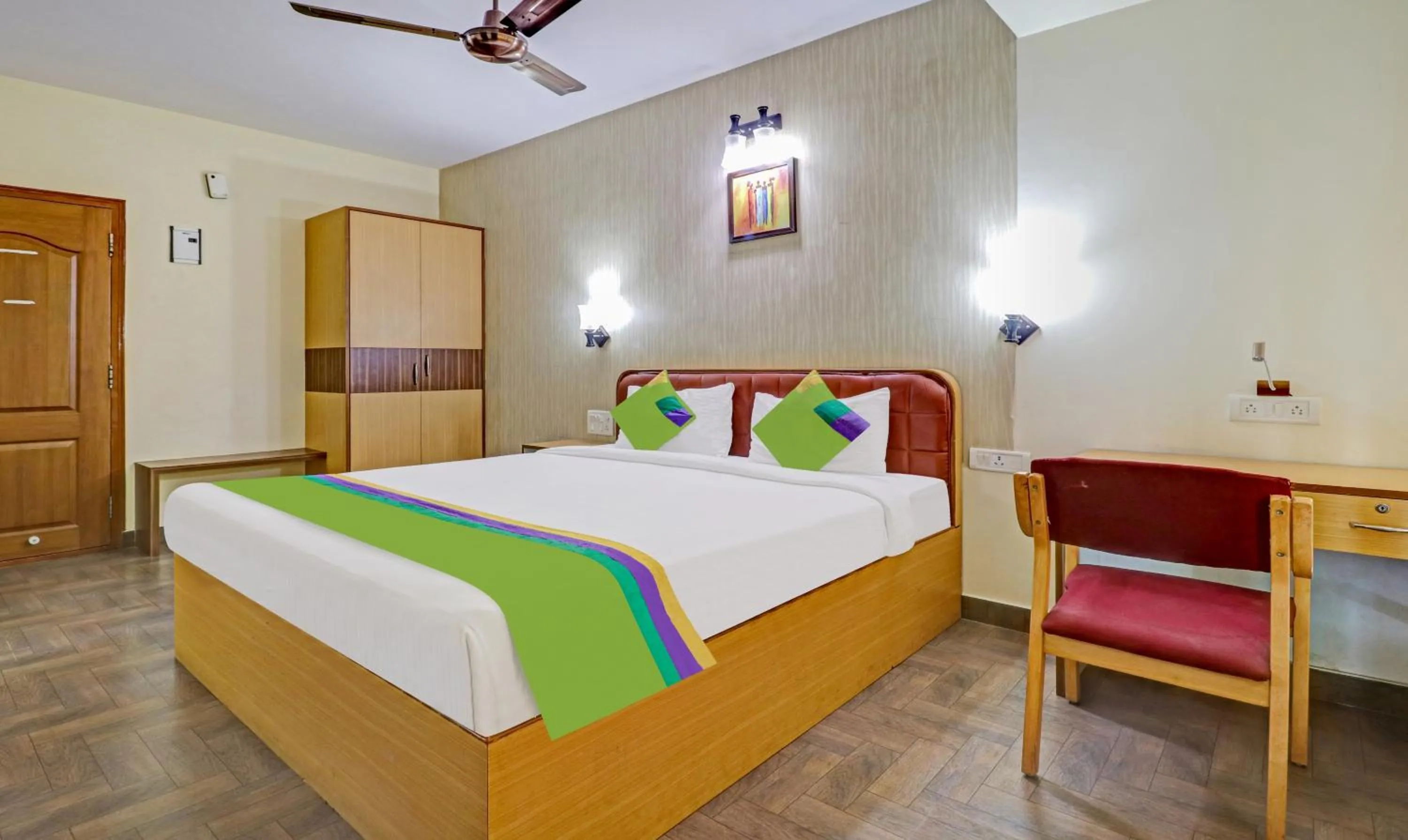Bedroom, Bed in Treebo Akshaya Mayflower Vijaya Bank Layout
