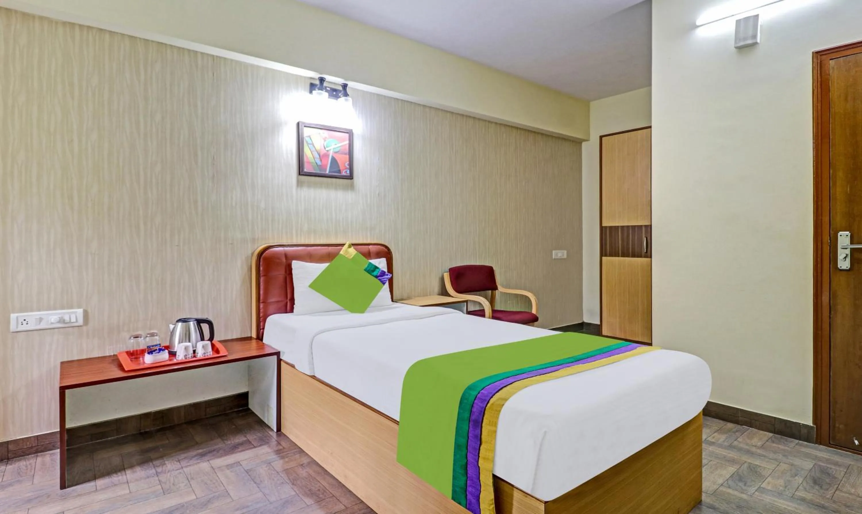 Bedroom, Bed in Treebo Akshaya Mayflower Vijaya Bank Layout
