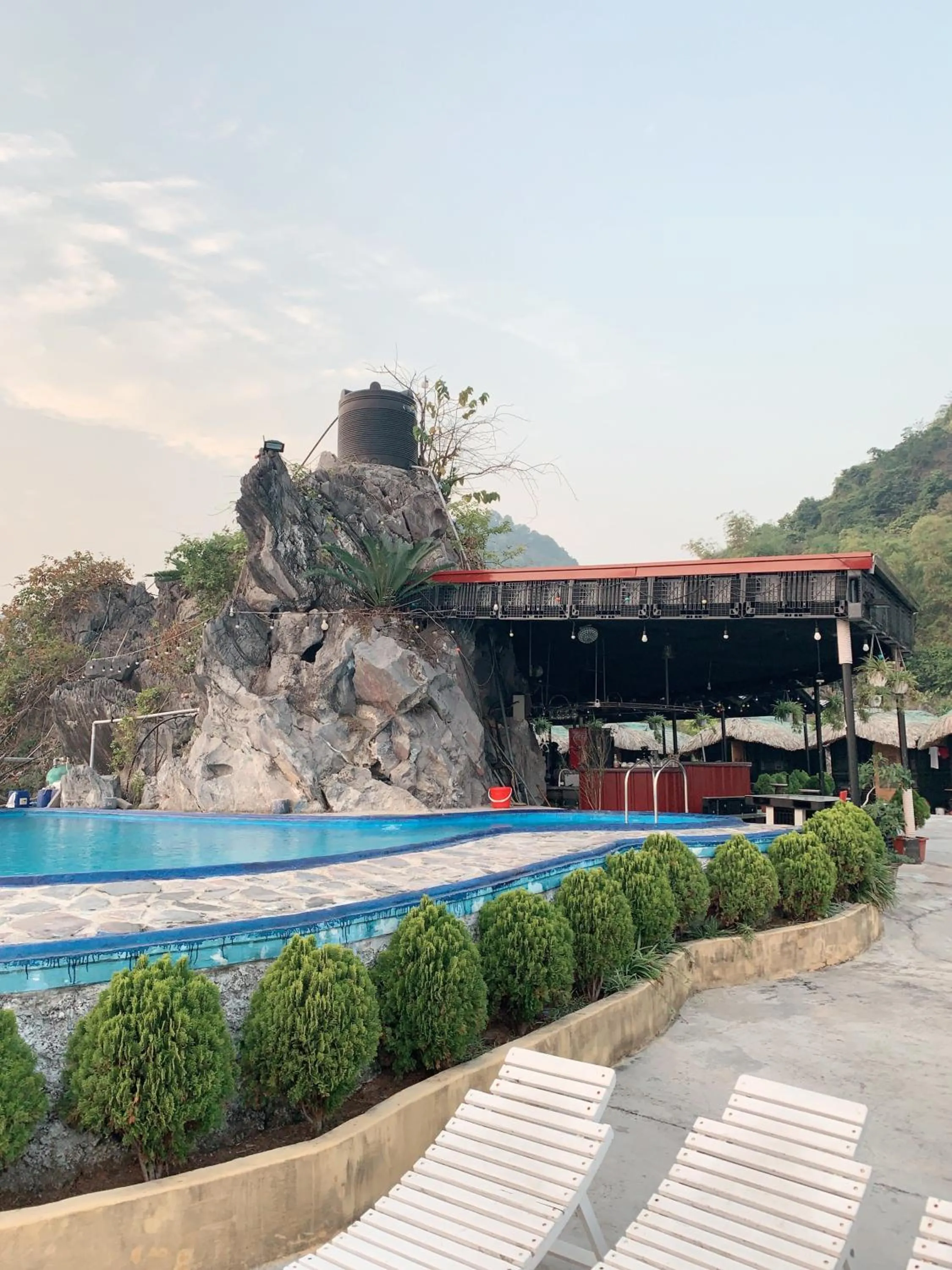 Pool view in Cat Ba Mountain View Homestay
