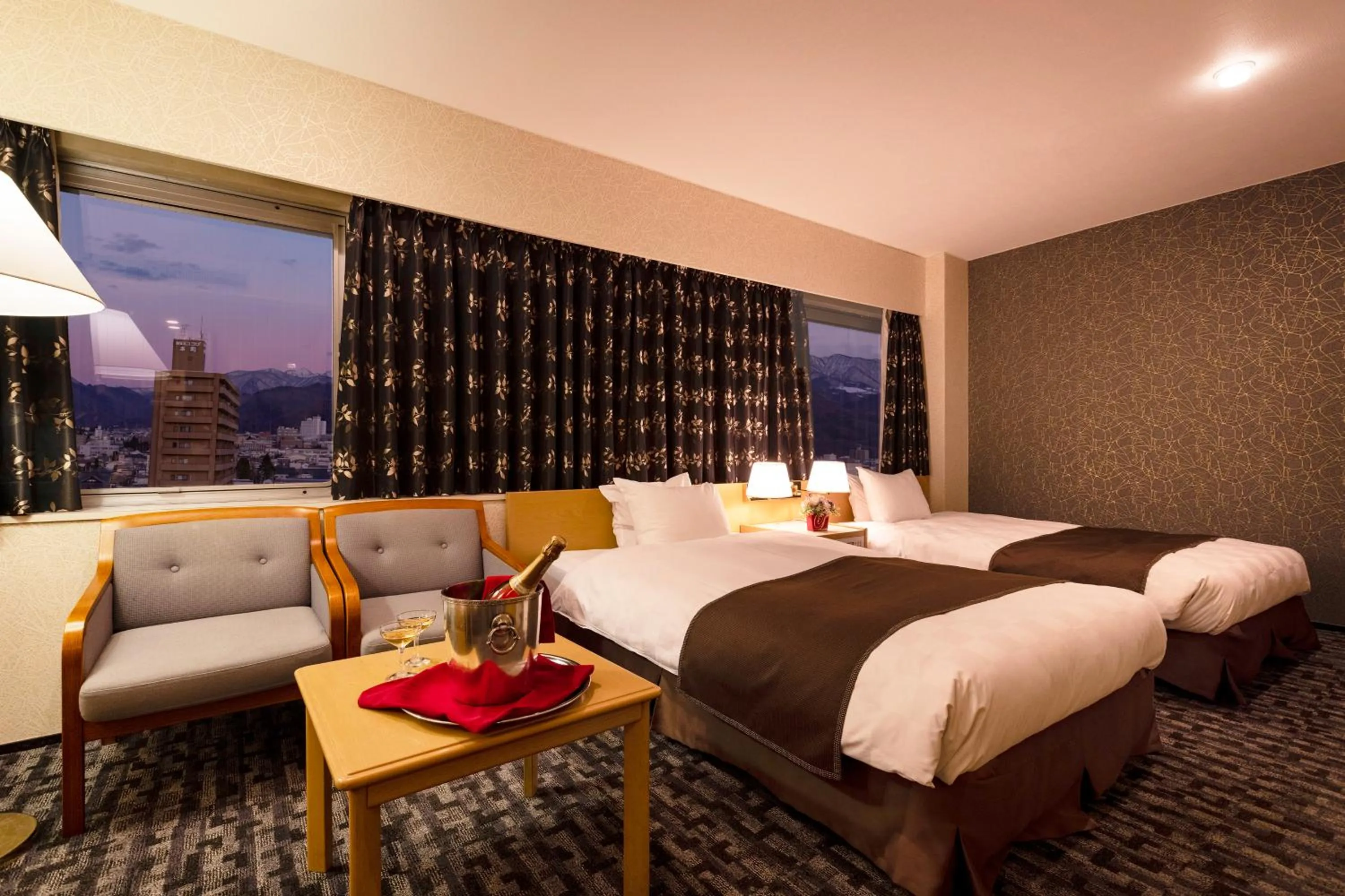 Photo of the whole room, Bed in Yamagata Grand Hotel