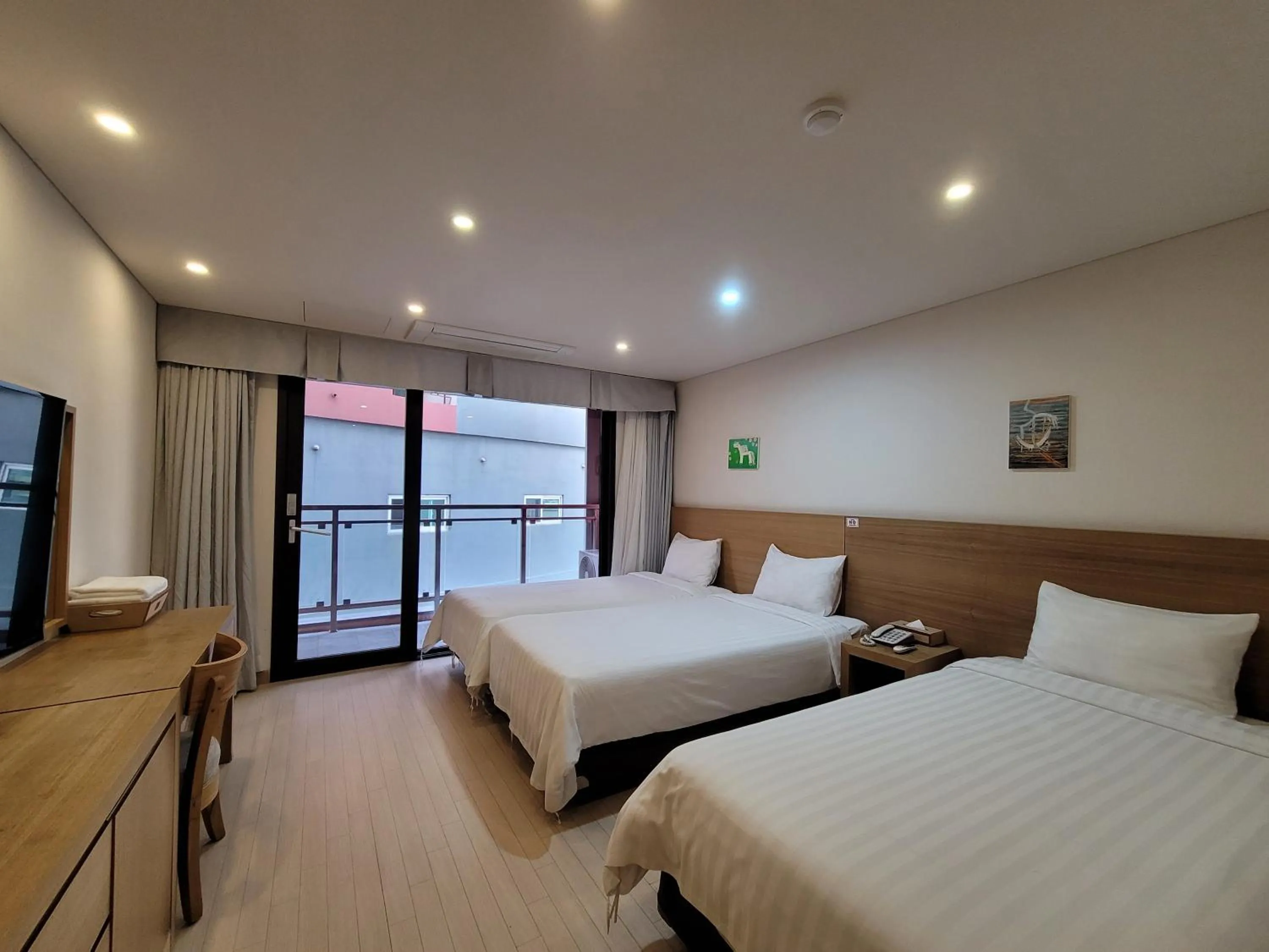 View (from property/room), Bed in BK Hotel Jeju