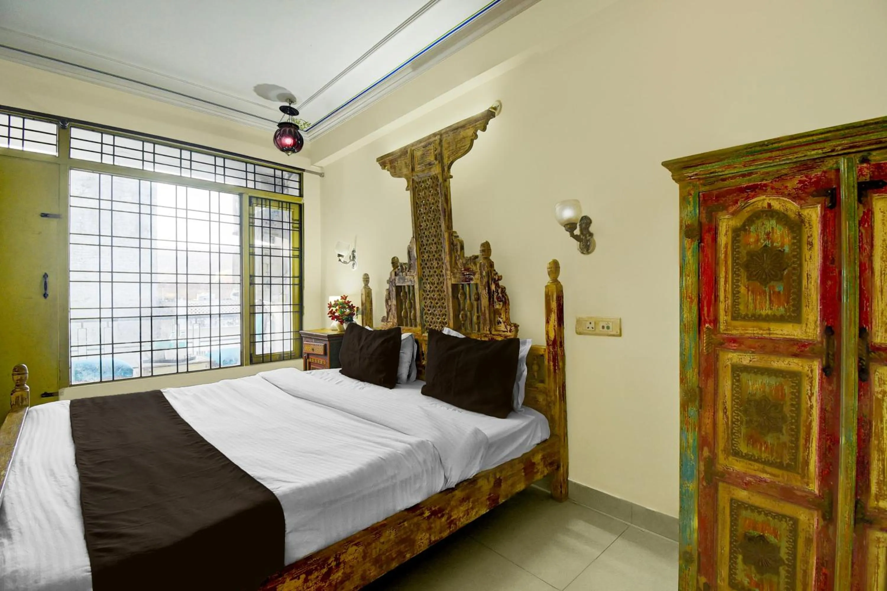 Bedroom, Bed in Collection O Jal Mahal Jaipur Formerly Little Ganesha Inn