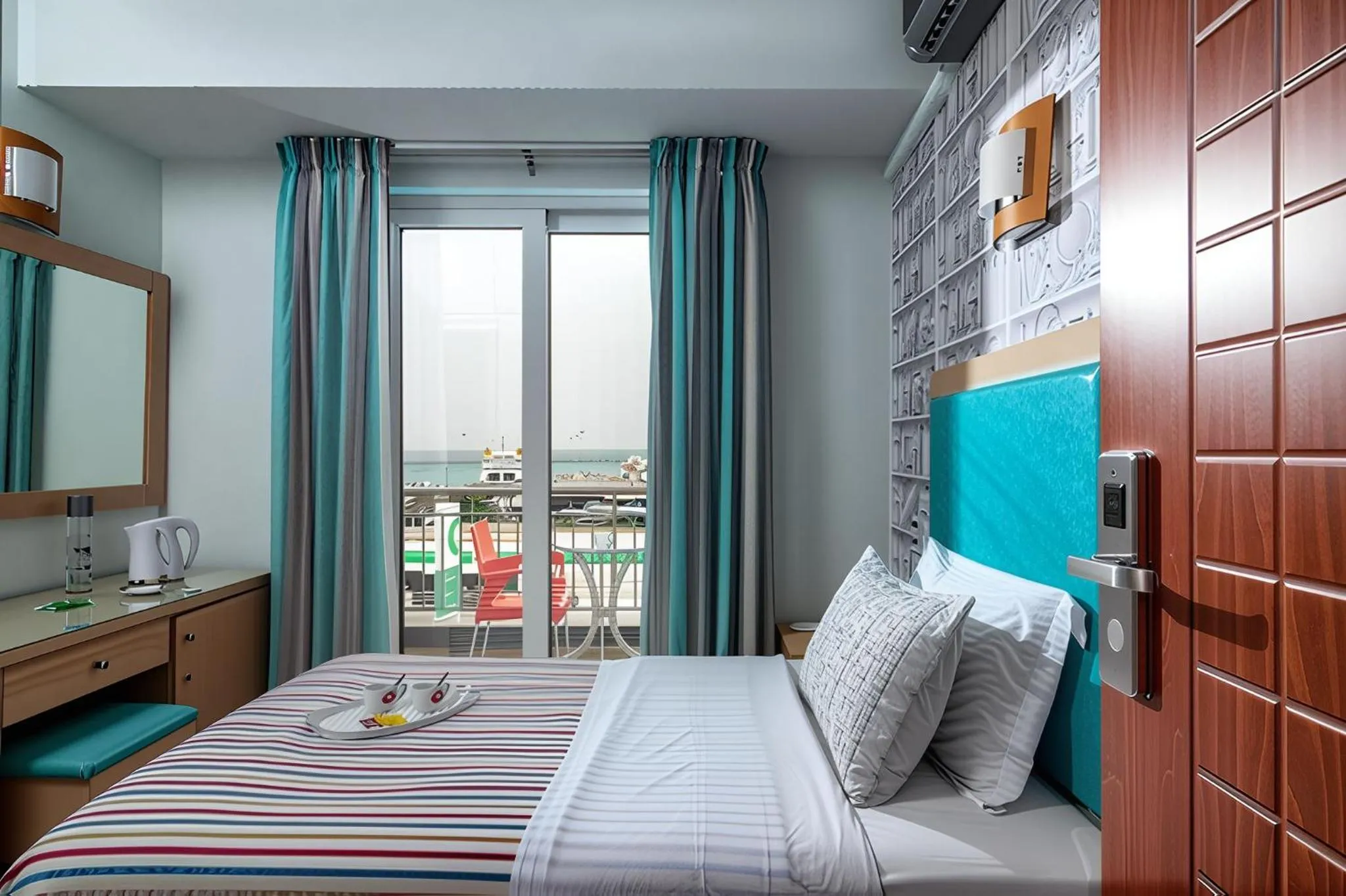 View (from property/room), Bed in City Life Port Hotel