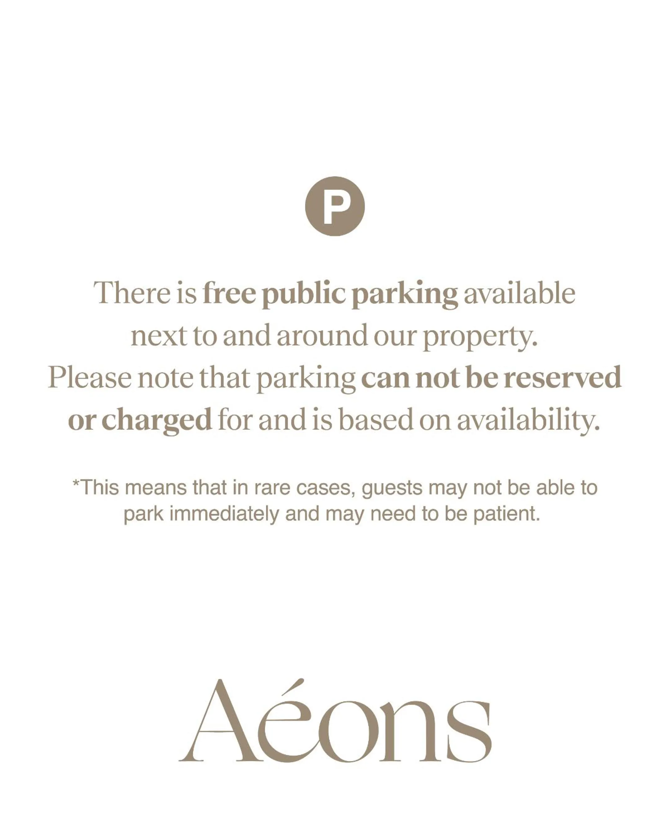 Parking in AEONS - Hotelia Hospitality Group
