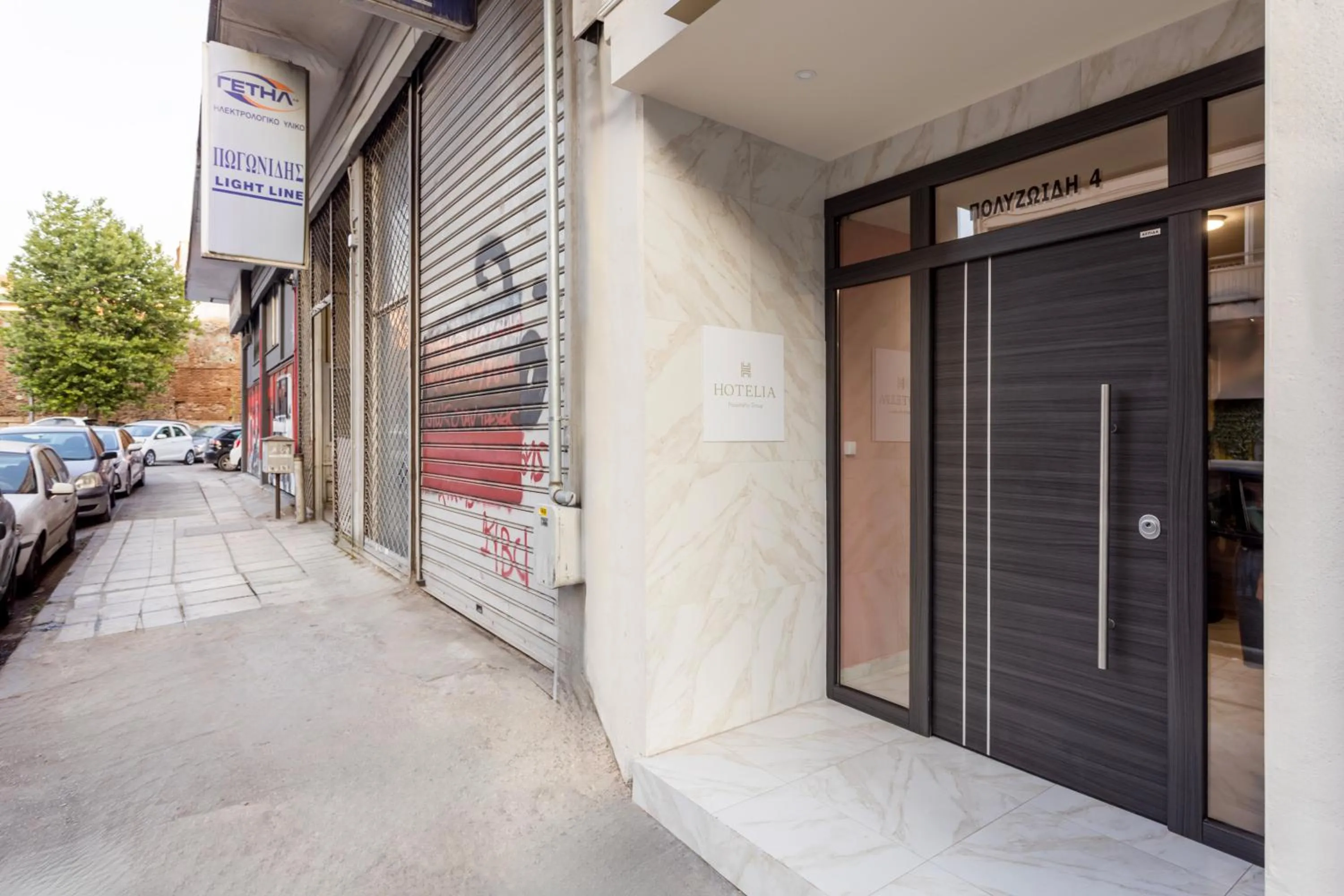 Facade/entrance in AEONS - Hotelia Hospitality Group