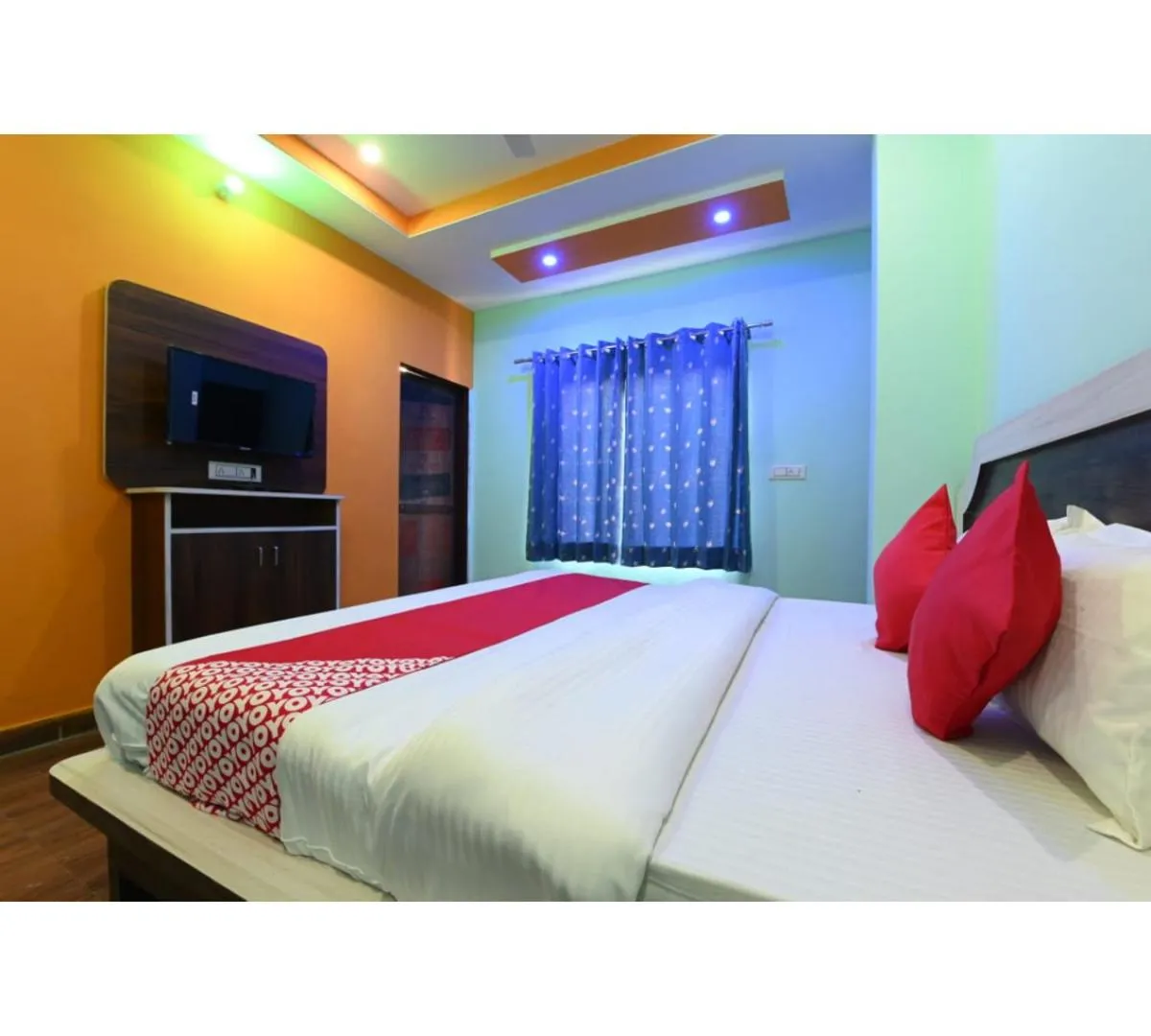 Bed in Hotel Lakhdatar Palace