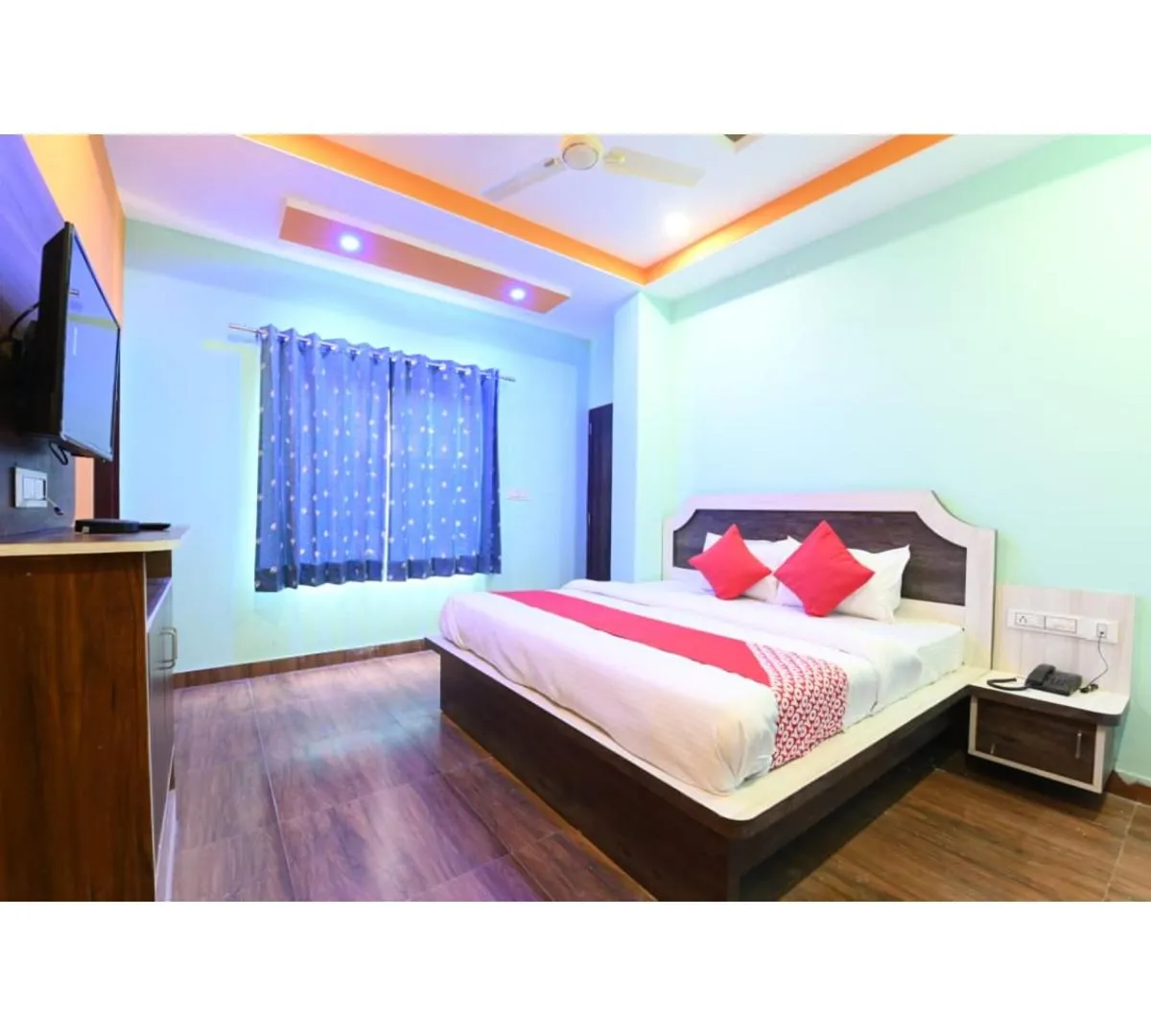 Bed in Hotel Lakhdatar Palace