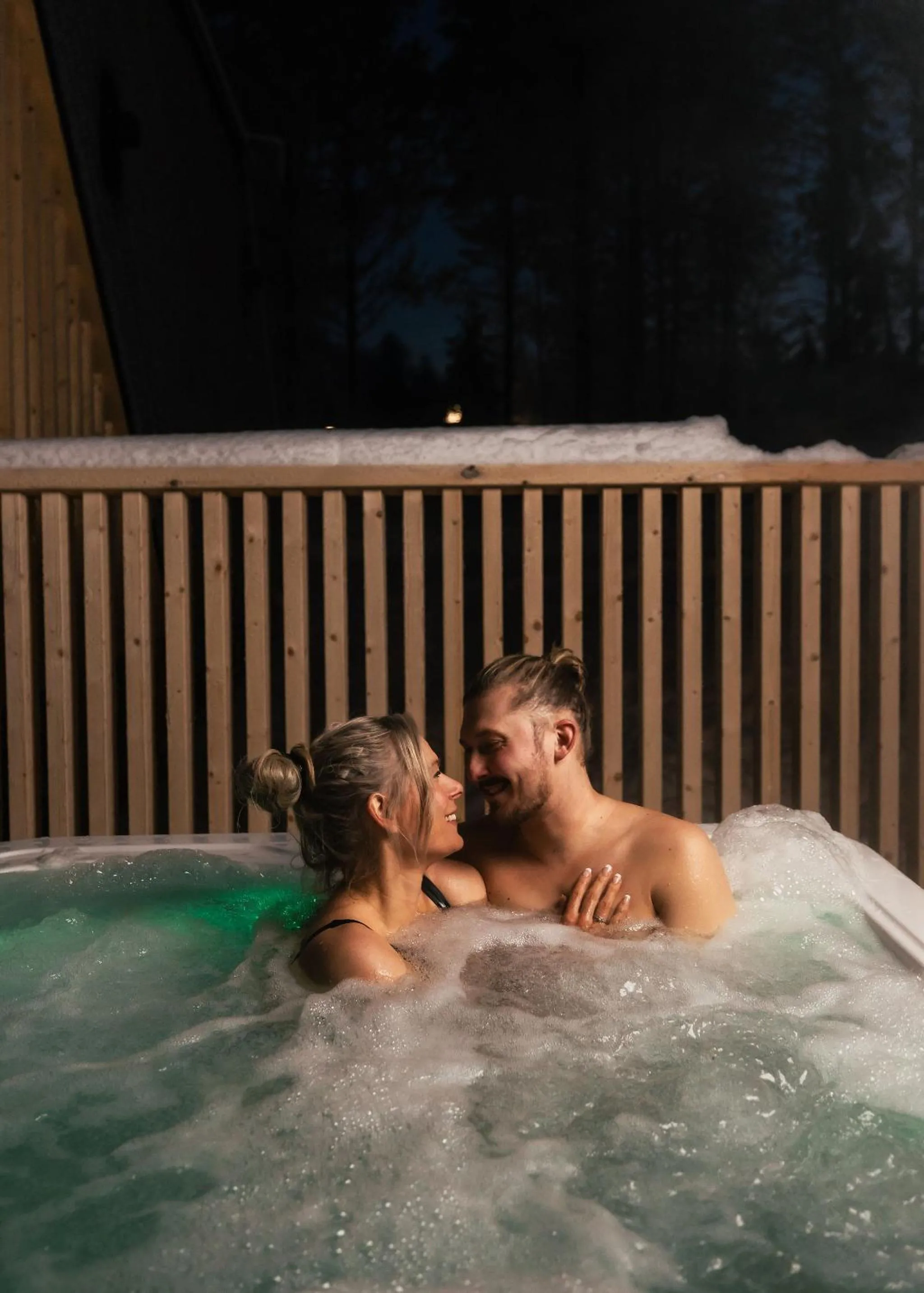 Open Air Bath in Lapland Glow Chalets