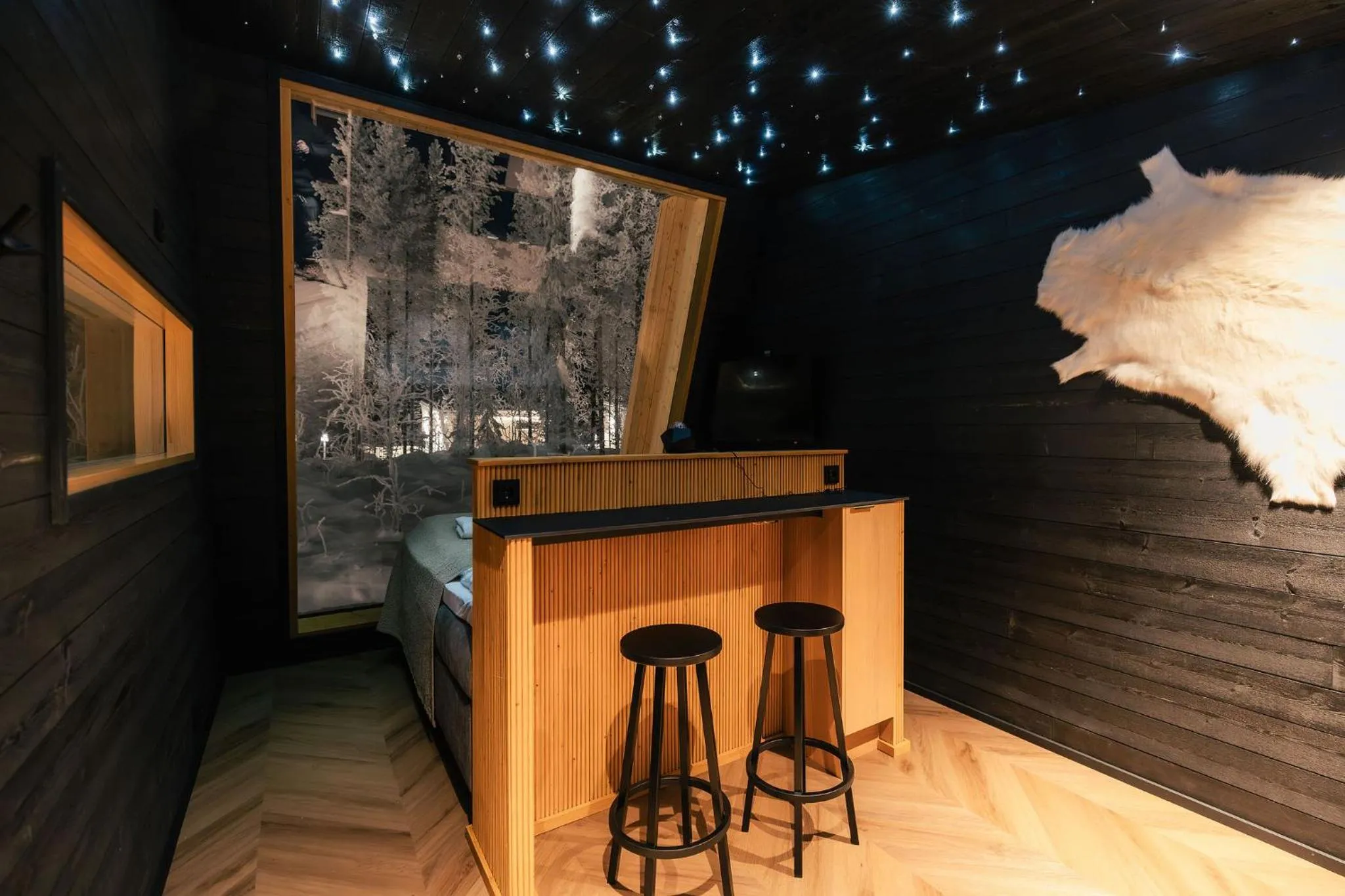 Bedroom in Lapland Glow Chalets