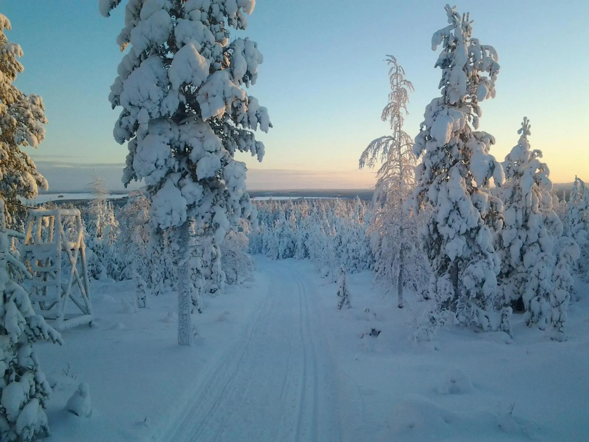 Skiing in Ollilan Lomamajat