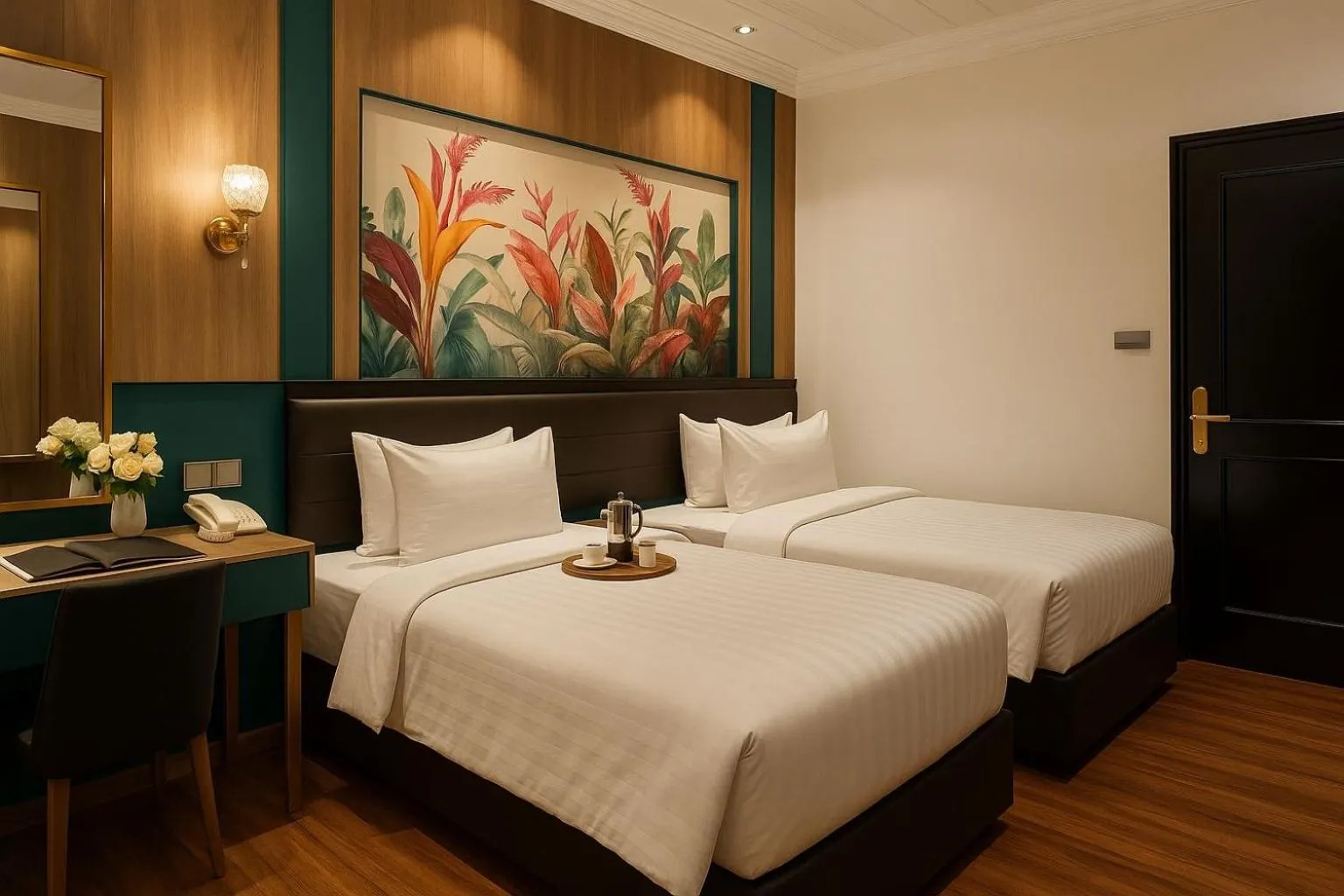 Bed in Bona Ventura Hotel & Skybar