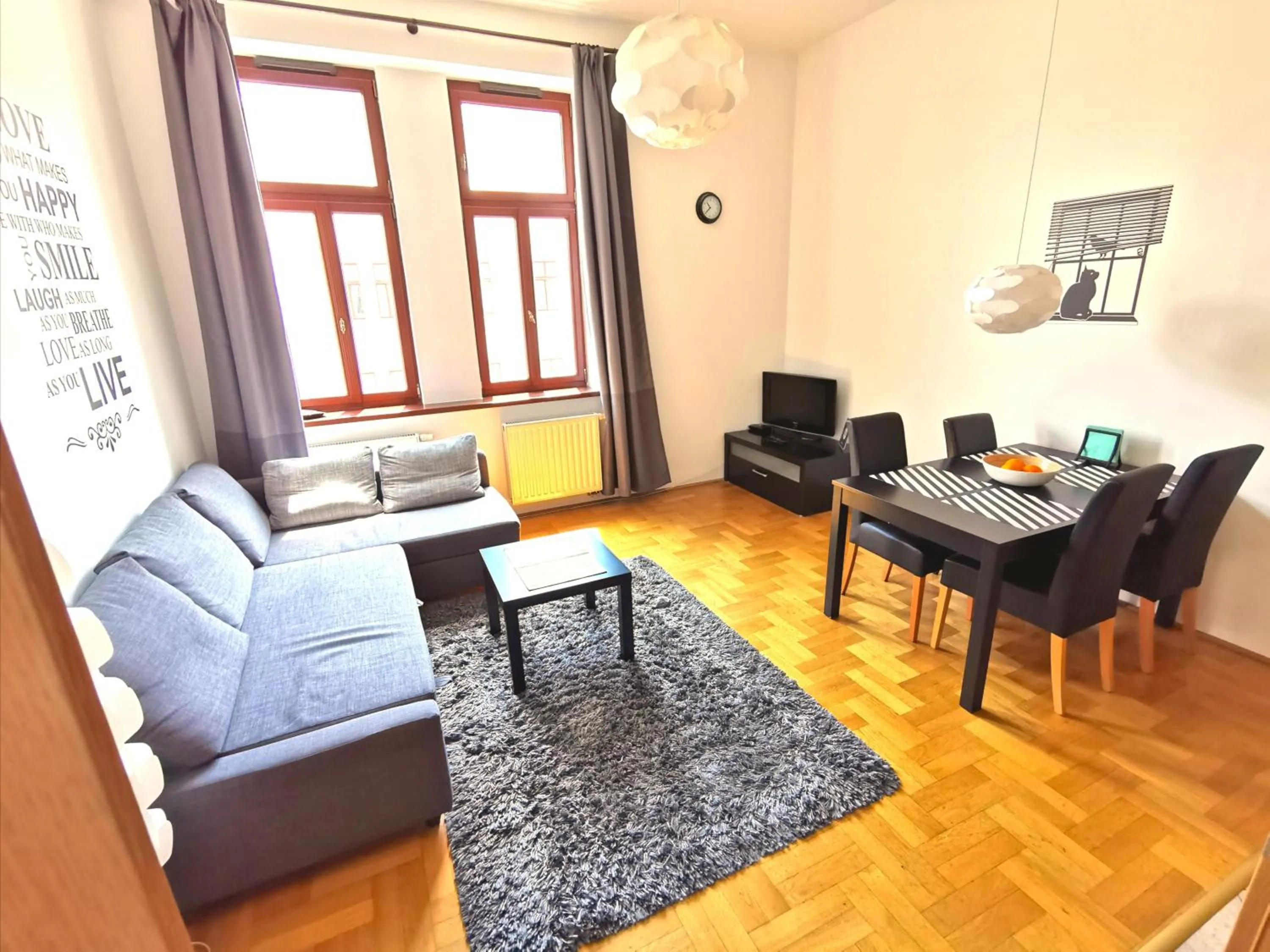 Living room in Gozsdu Apartment