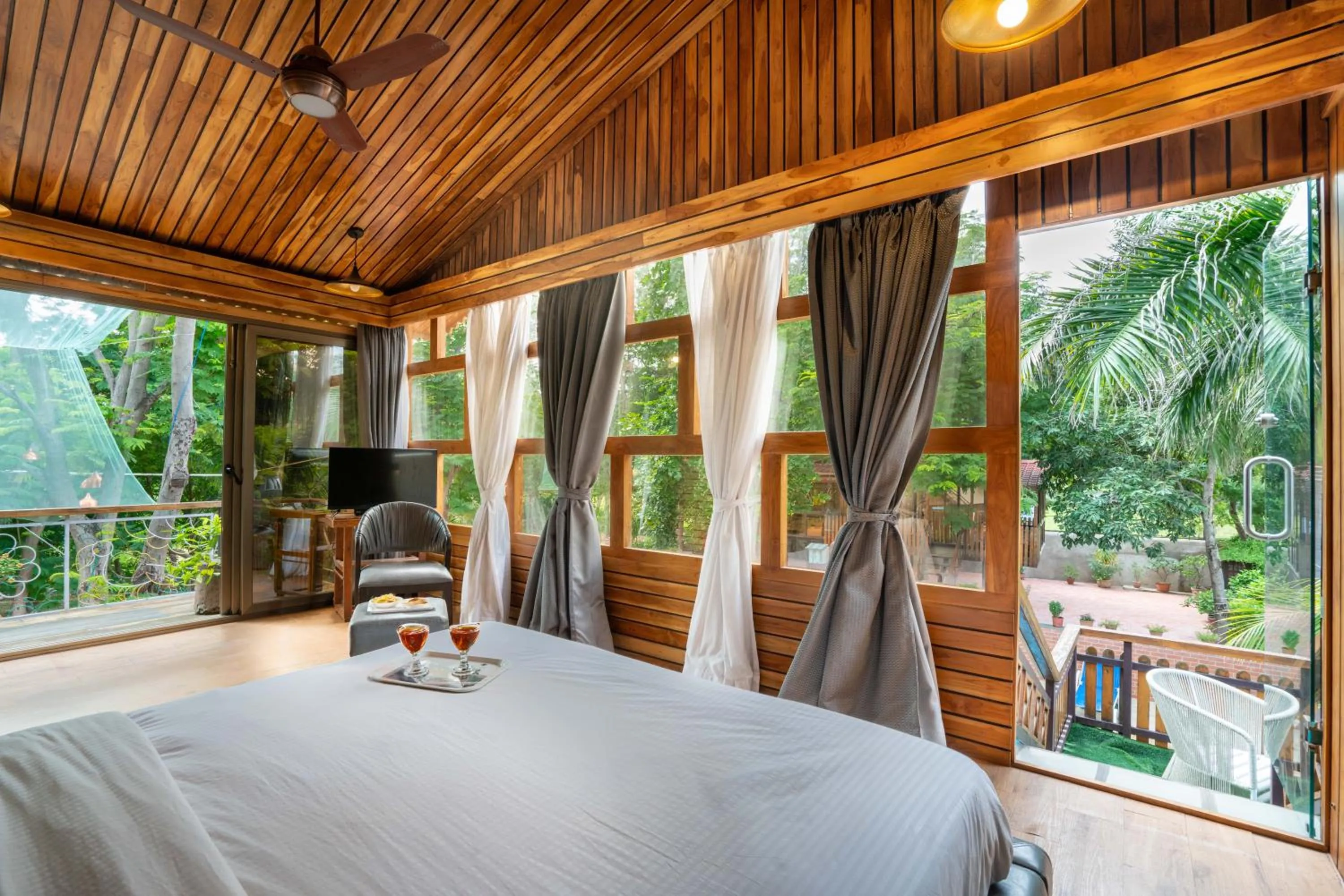 Bed in Visamo Nalsarovar Resort, Ahmedabad