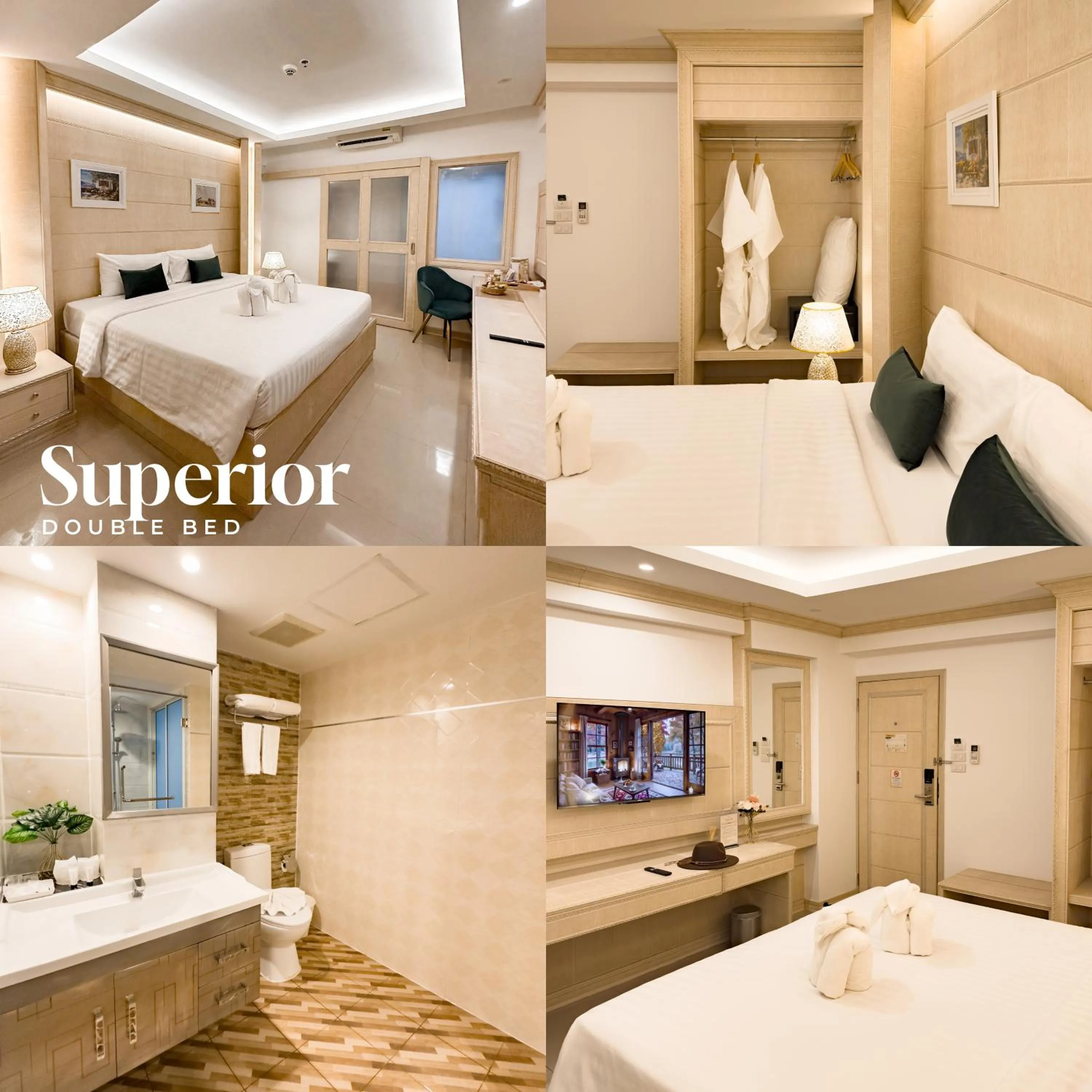 Bed in Golden Empire Suvarnabhumi Hotel