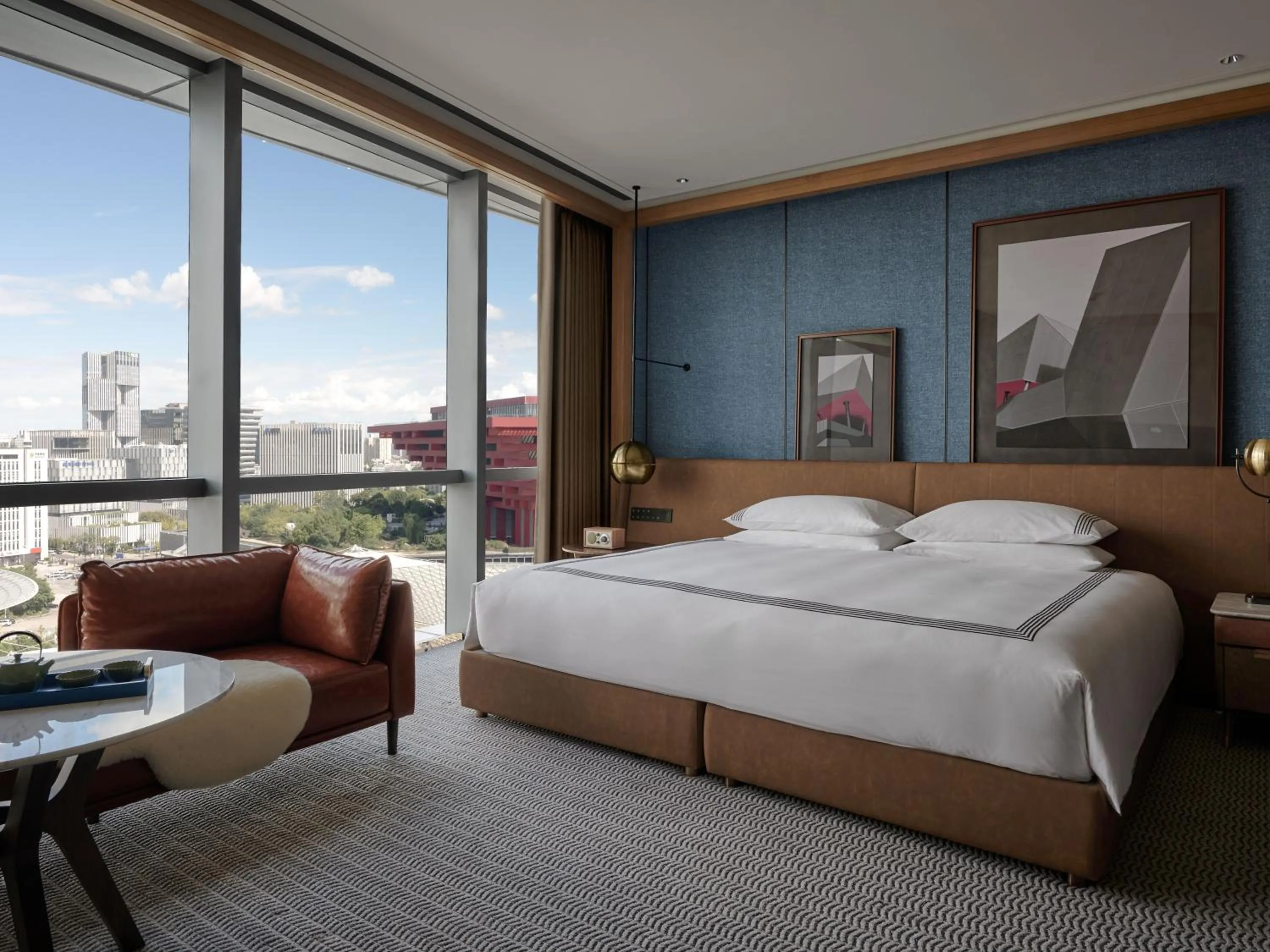 View (from property/room), Bed in Thompson Shanghai Expo