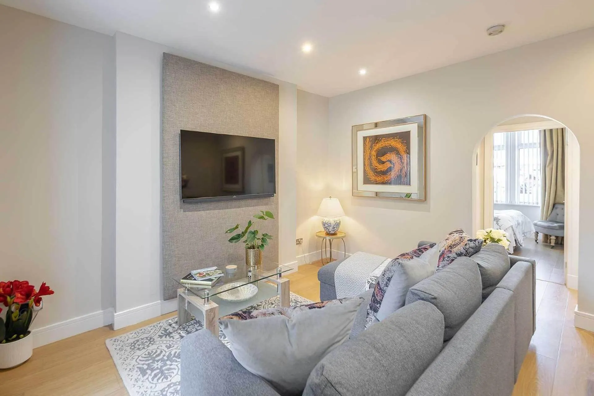 Living room in Carmel Apartments