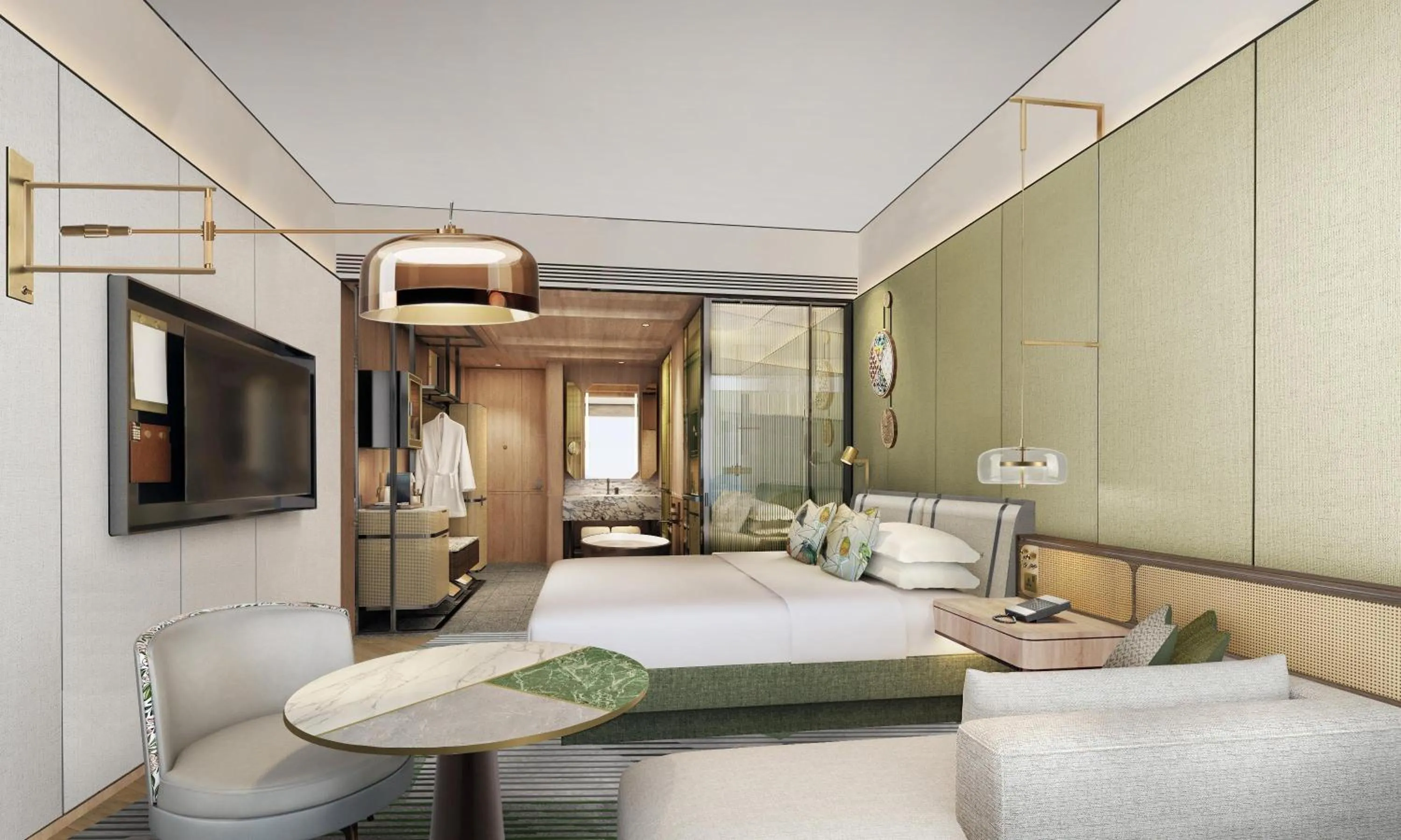 Photo of the whole room, Bed in Kimpton Tsim Sha Tsui Hong Kong