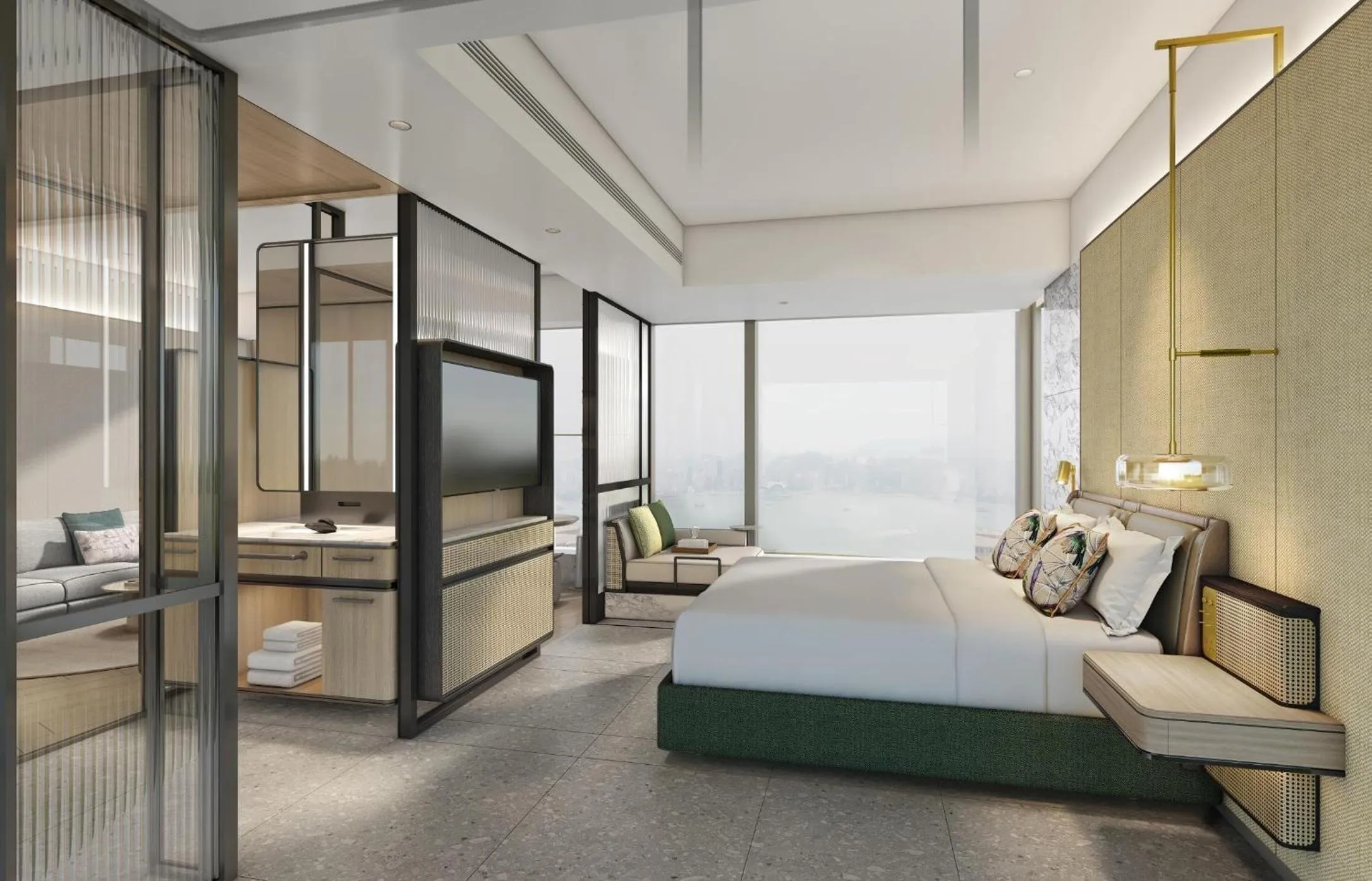 Photo of the whole room, Bed in Kimpton Tsim Sha Tsui Hong Kong