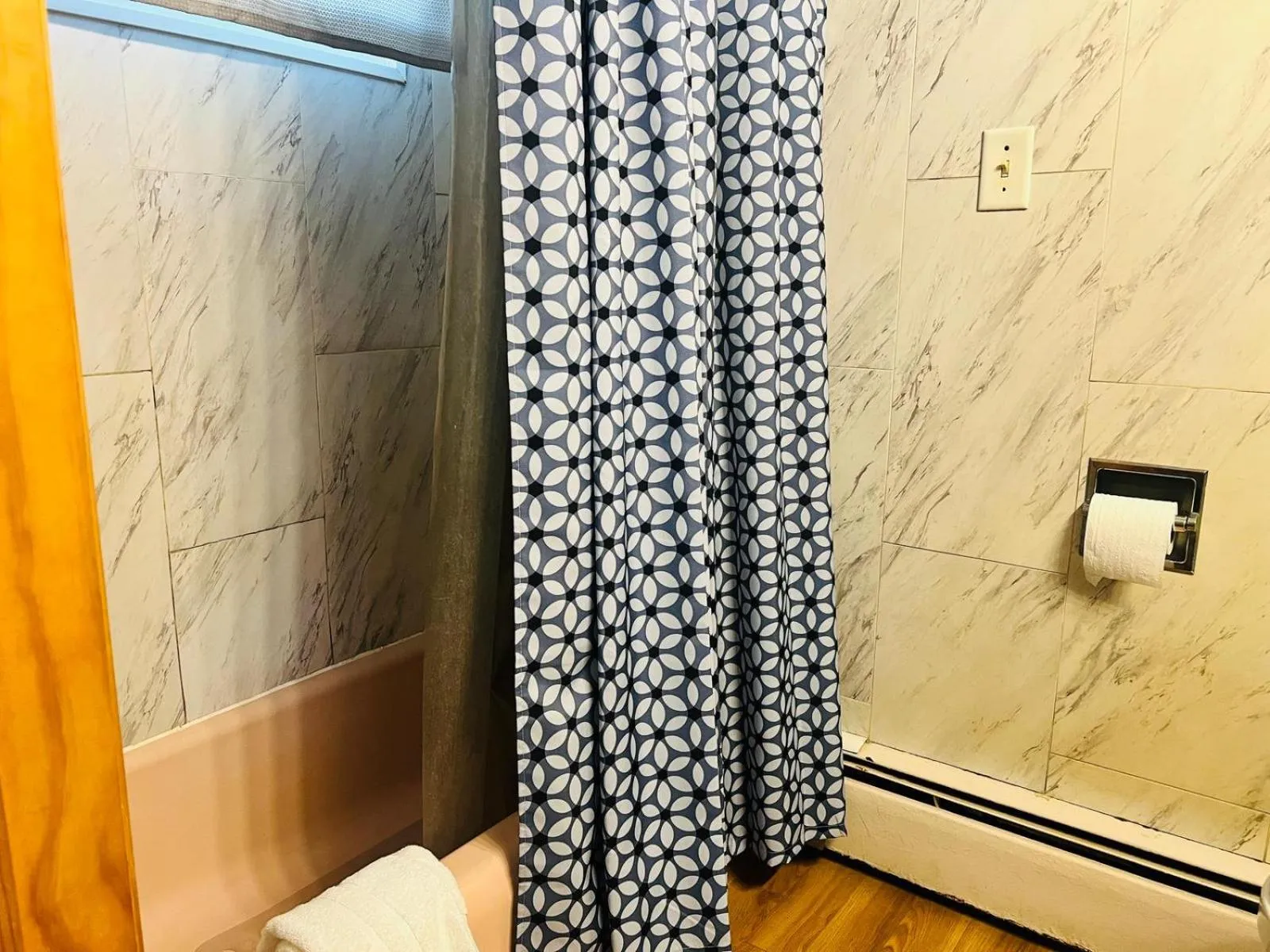 Bathroom in Wisconsin-Aire Motel By OYO Random Lake