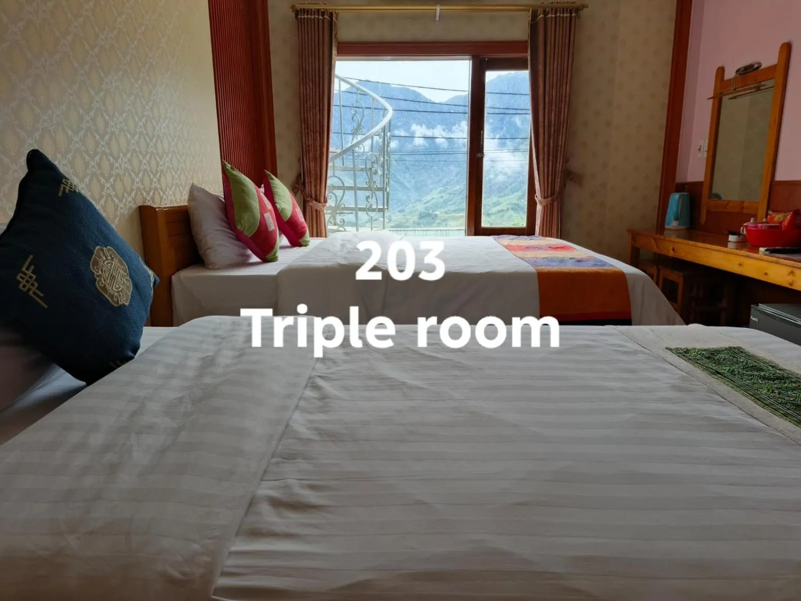 Bed in Sapa Scenery Hotel