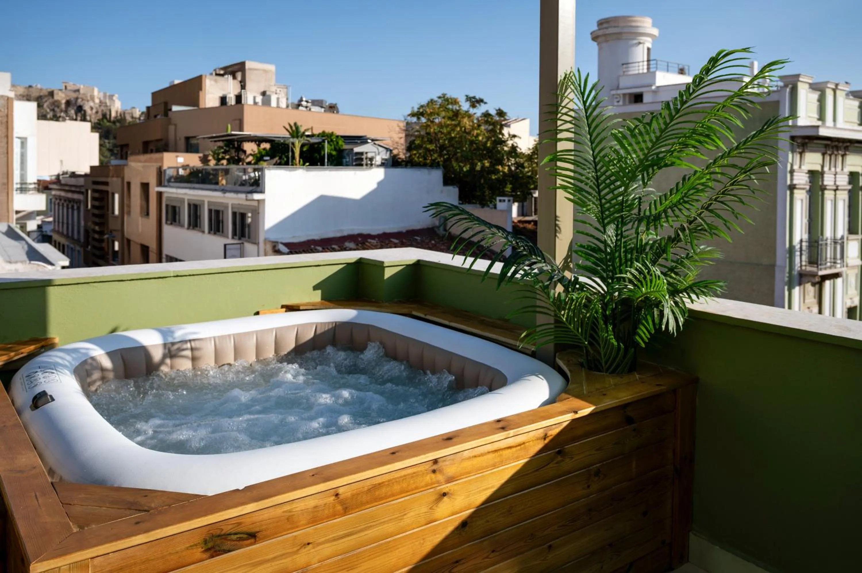 Hot Tub in Fairytale Athens Suites