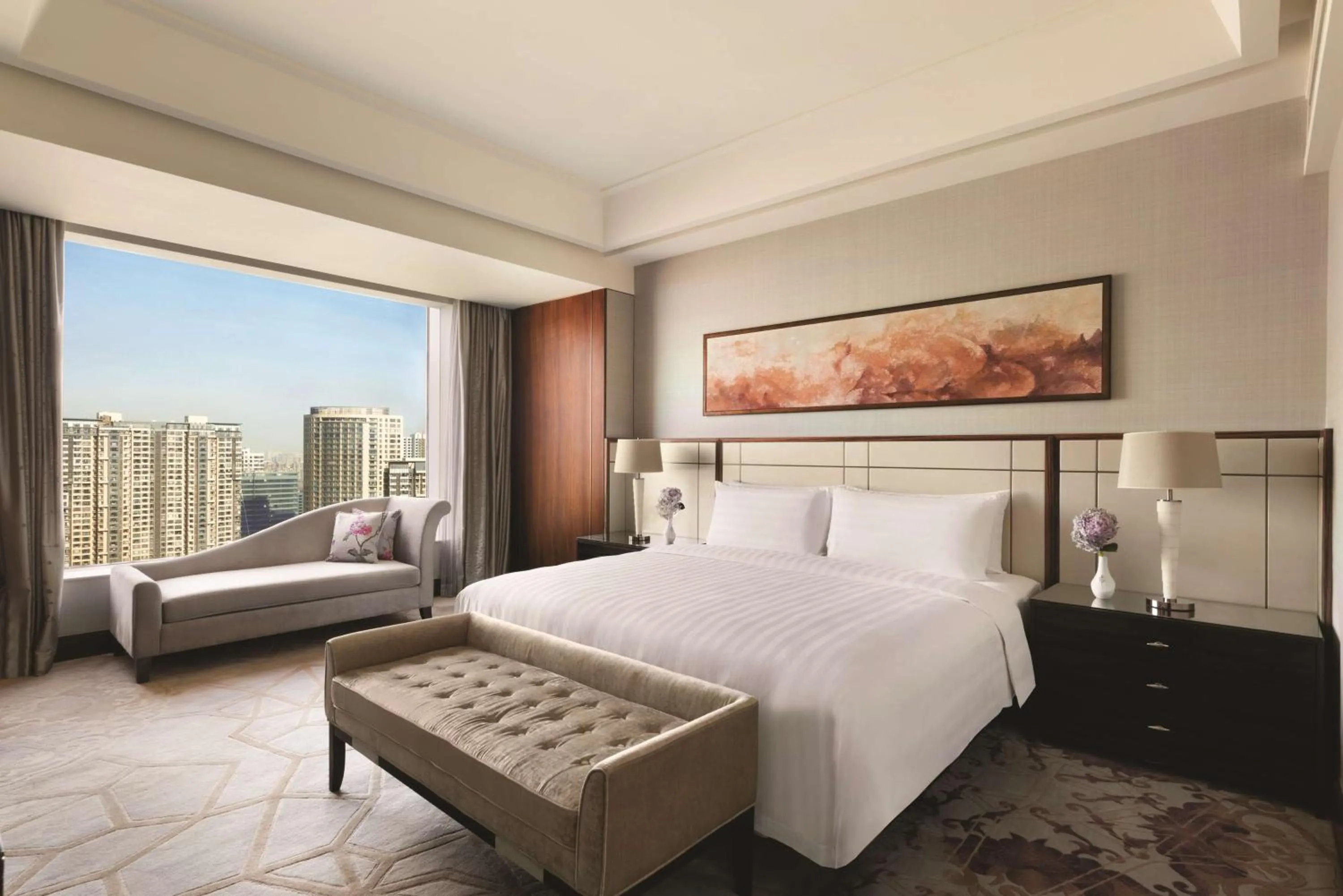 Shower, Bed in Shangri-La Tangshan